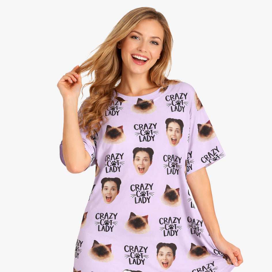 Crazy Cat Lady Custom Sleep Tee