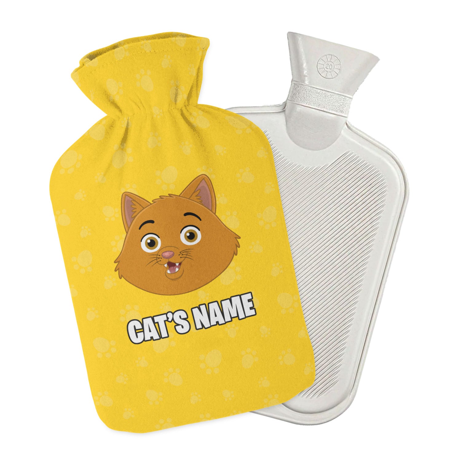 Your Cat Cartoon Personalised Hot Water Bottle