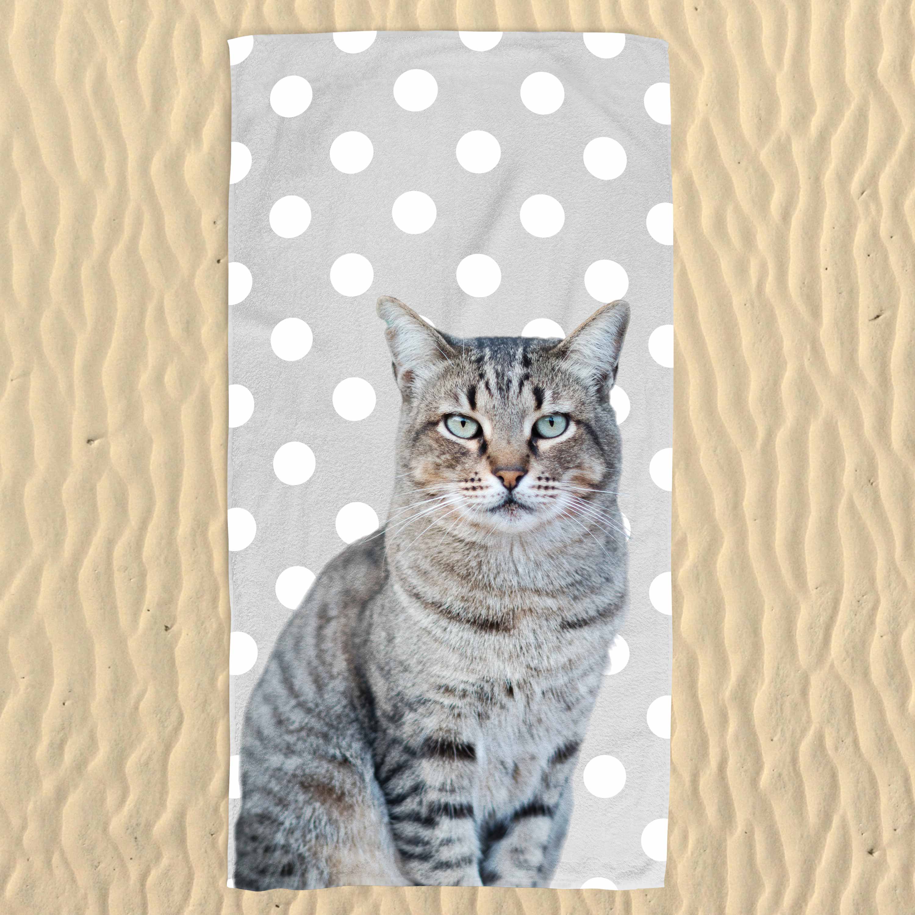Your Cat Spots Pattern Beach Towel