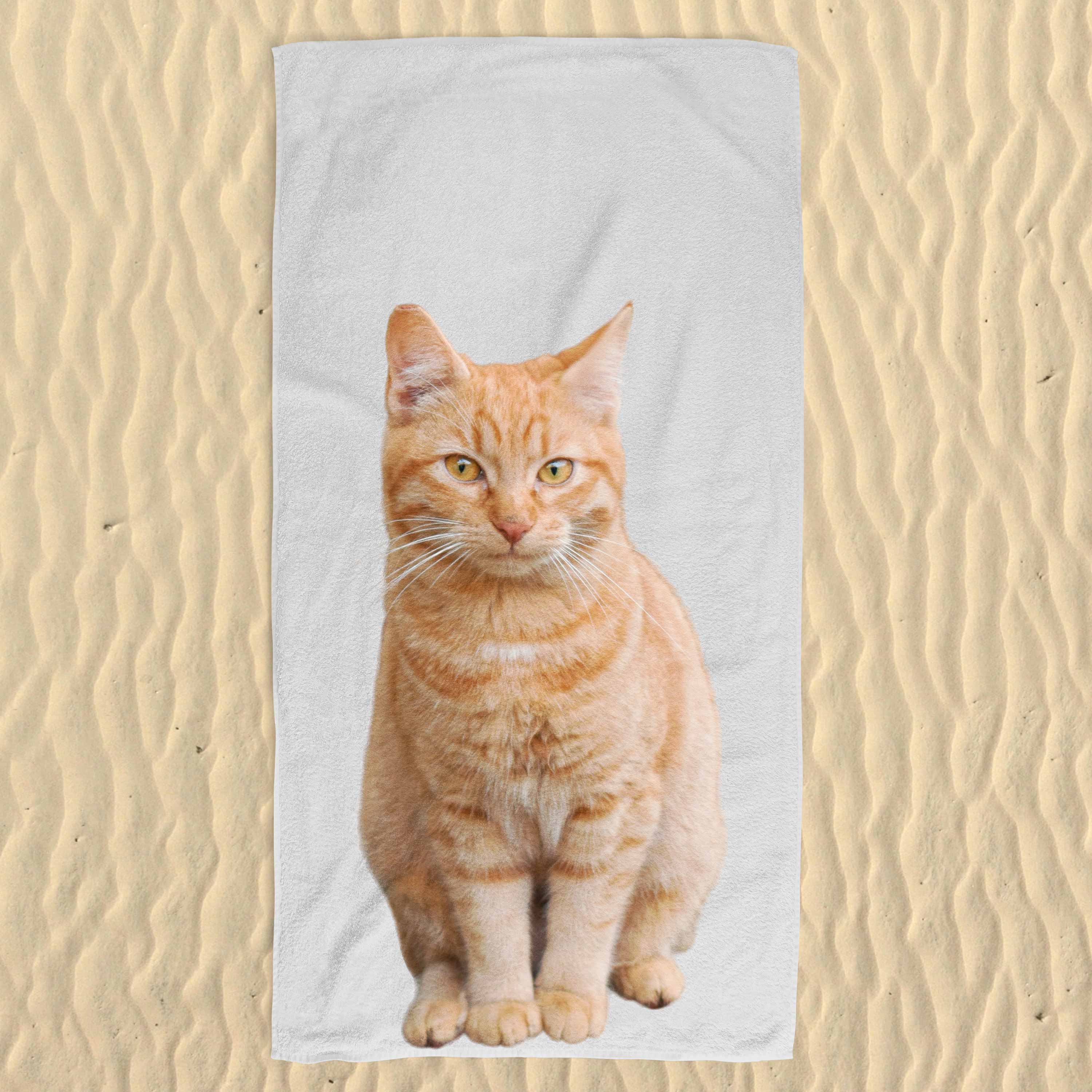 Your Cat Colour Background Beach Towel