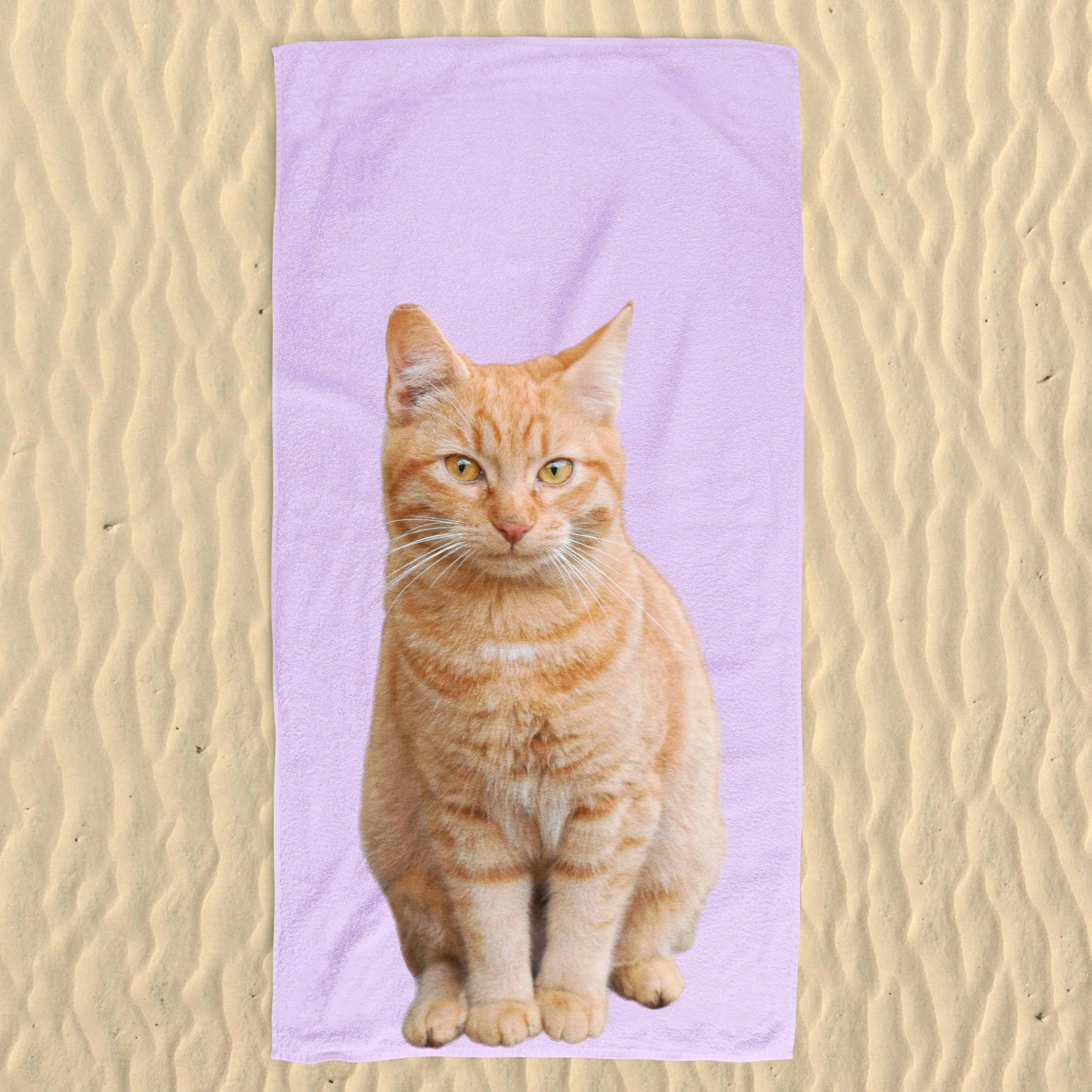 Your Cat Colour Background Beach Towel