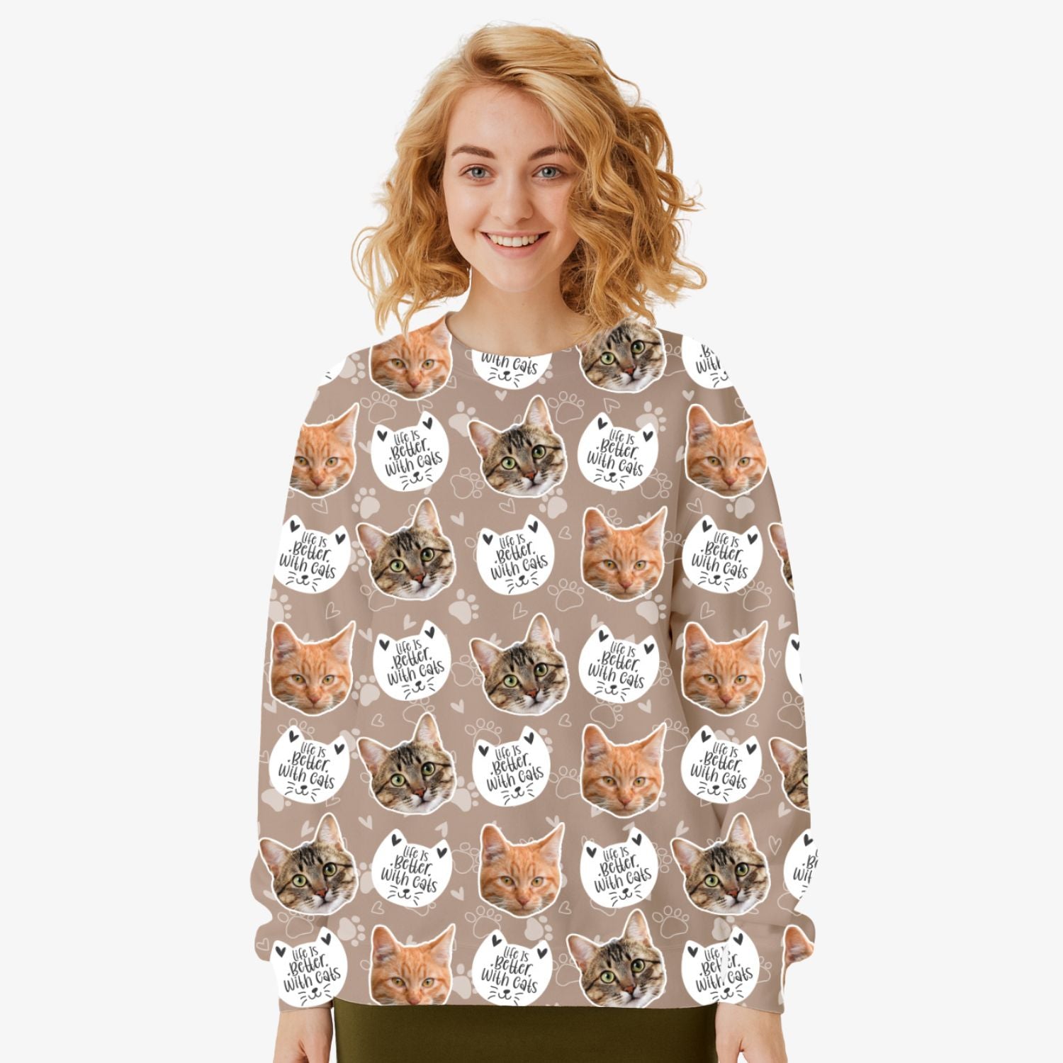 Life Is Better With Cats Personalised Sweatshirt
