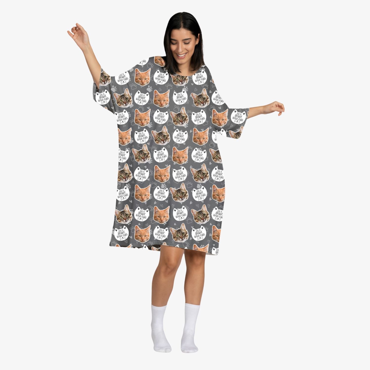 Life Is Better With Cats Custom Sleep Tee