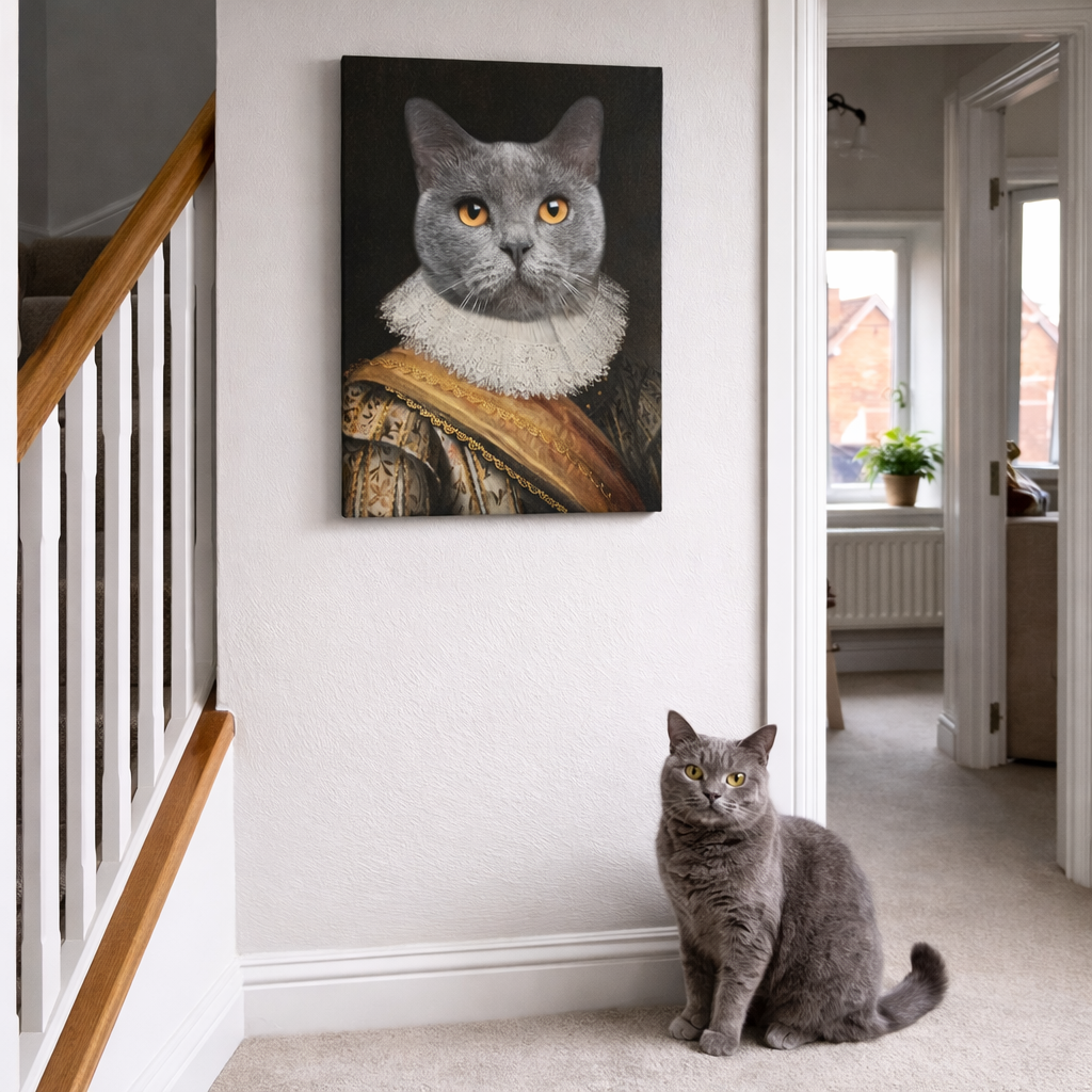 Cat Noble Man Canvas