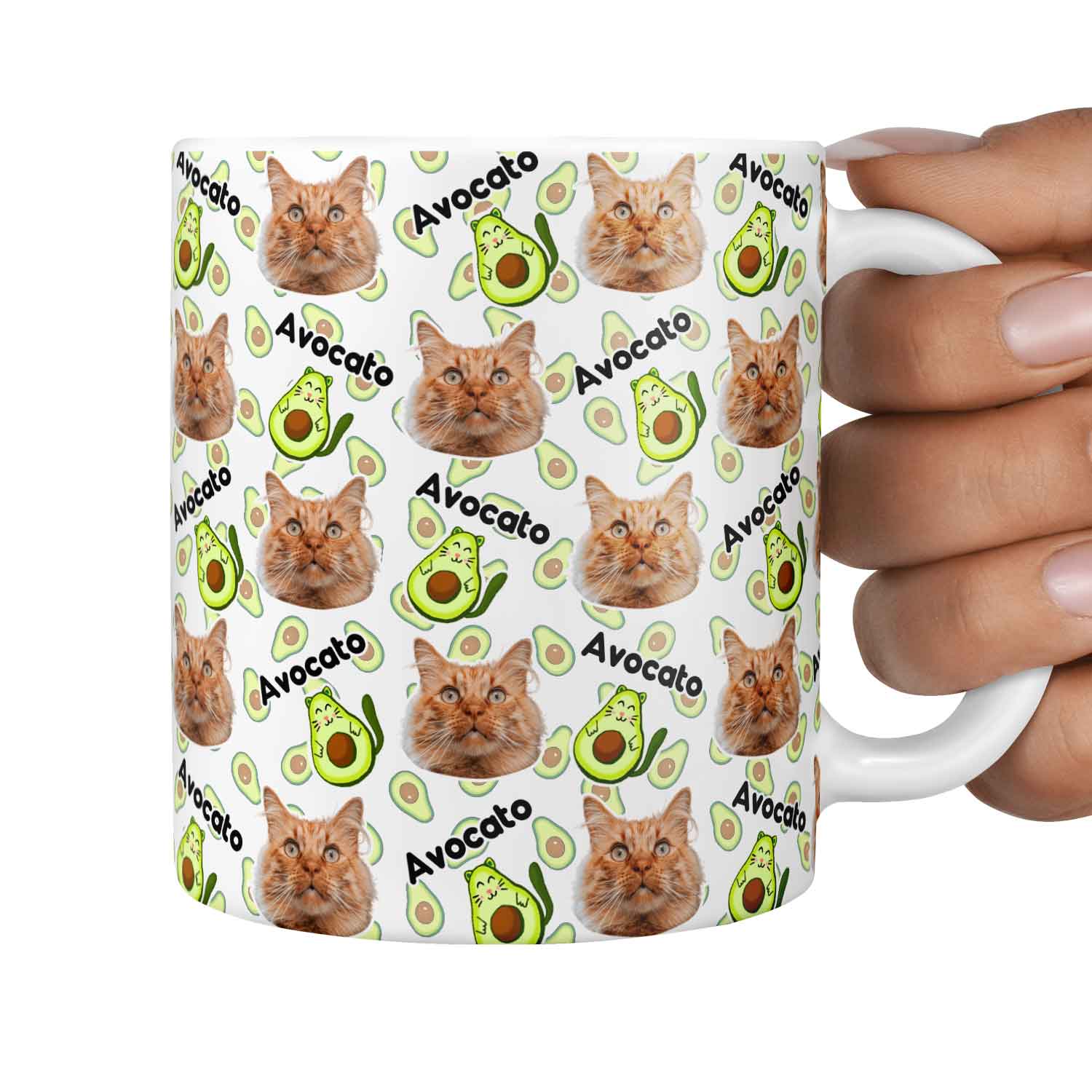 Avacato Cat Faces Personalised Mug