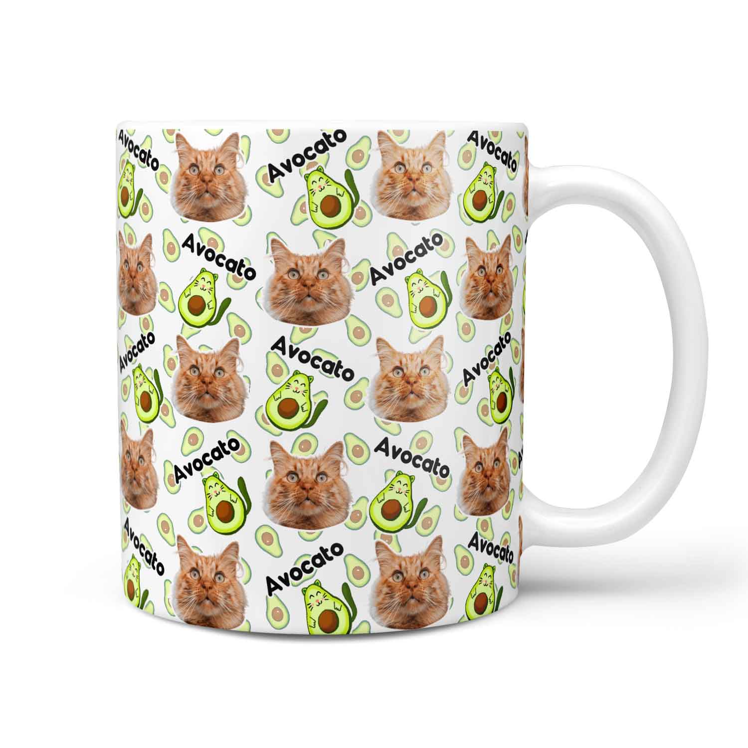Avacato Cat Faces Personalised Mug
