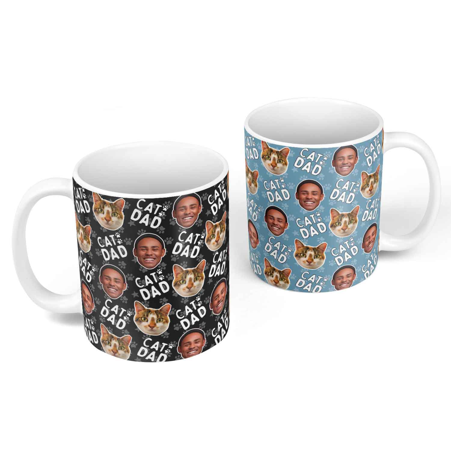 Cat Dad Duo Personalised Photo Mug