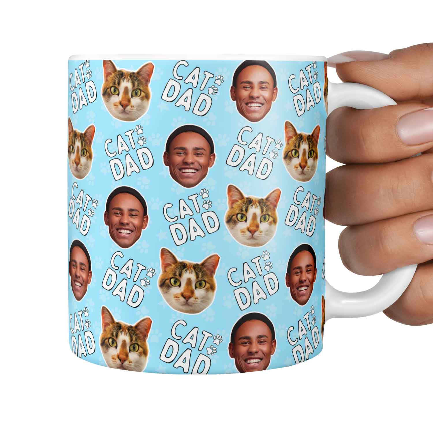 Cat Dad Duo Personalised Photo Mug