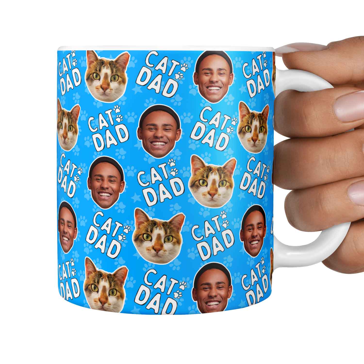 Cat Dad Duo Personalised Photo Mug