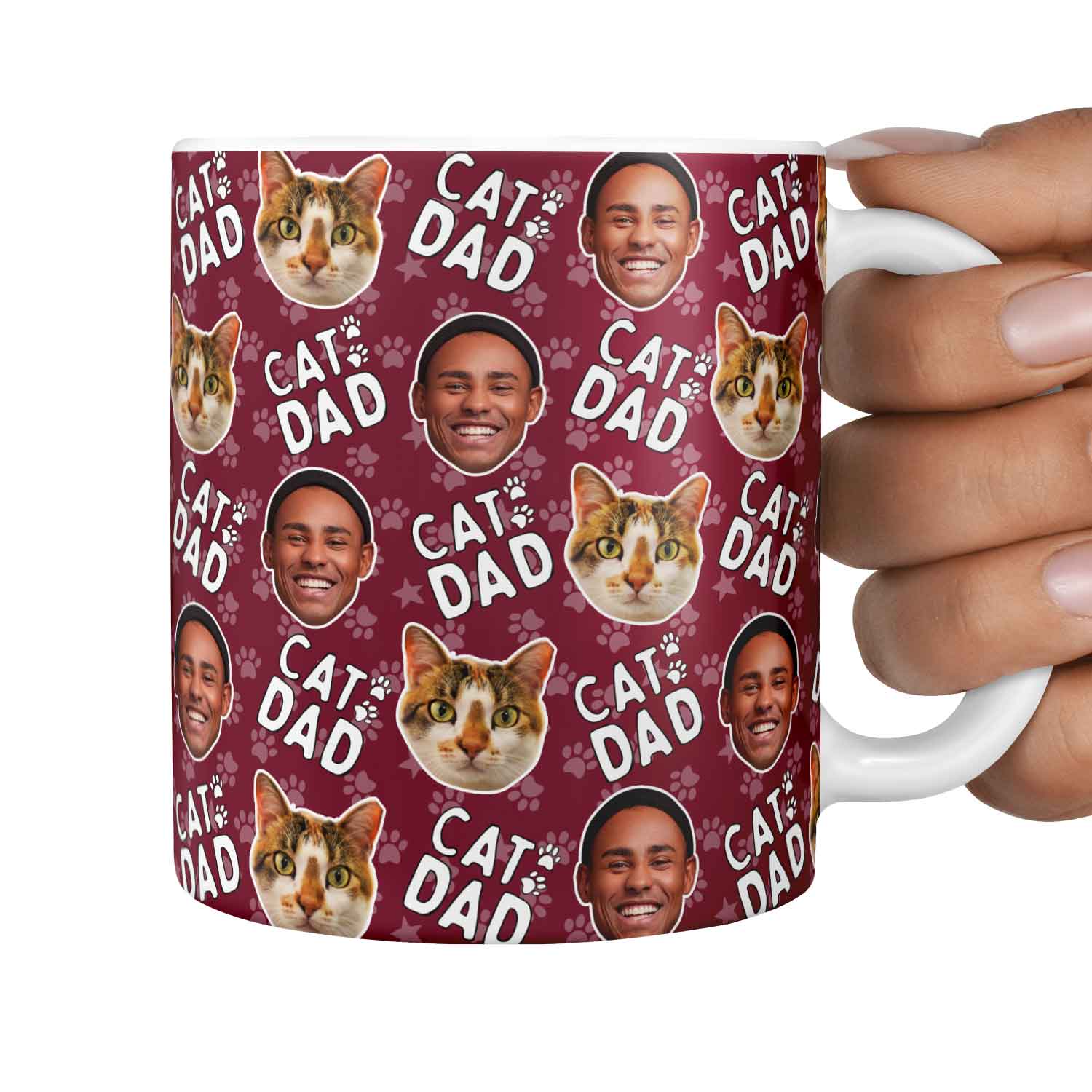Cat Dad Duo Personalised Photo Mug