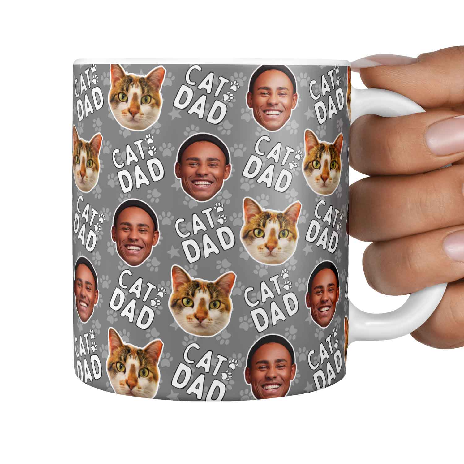 Cat Dad Duo Personalised Photo Mug