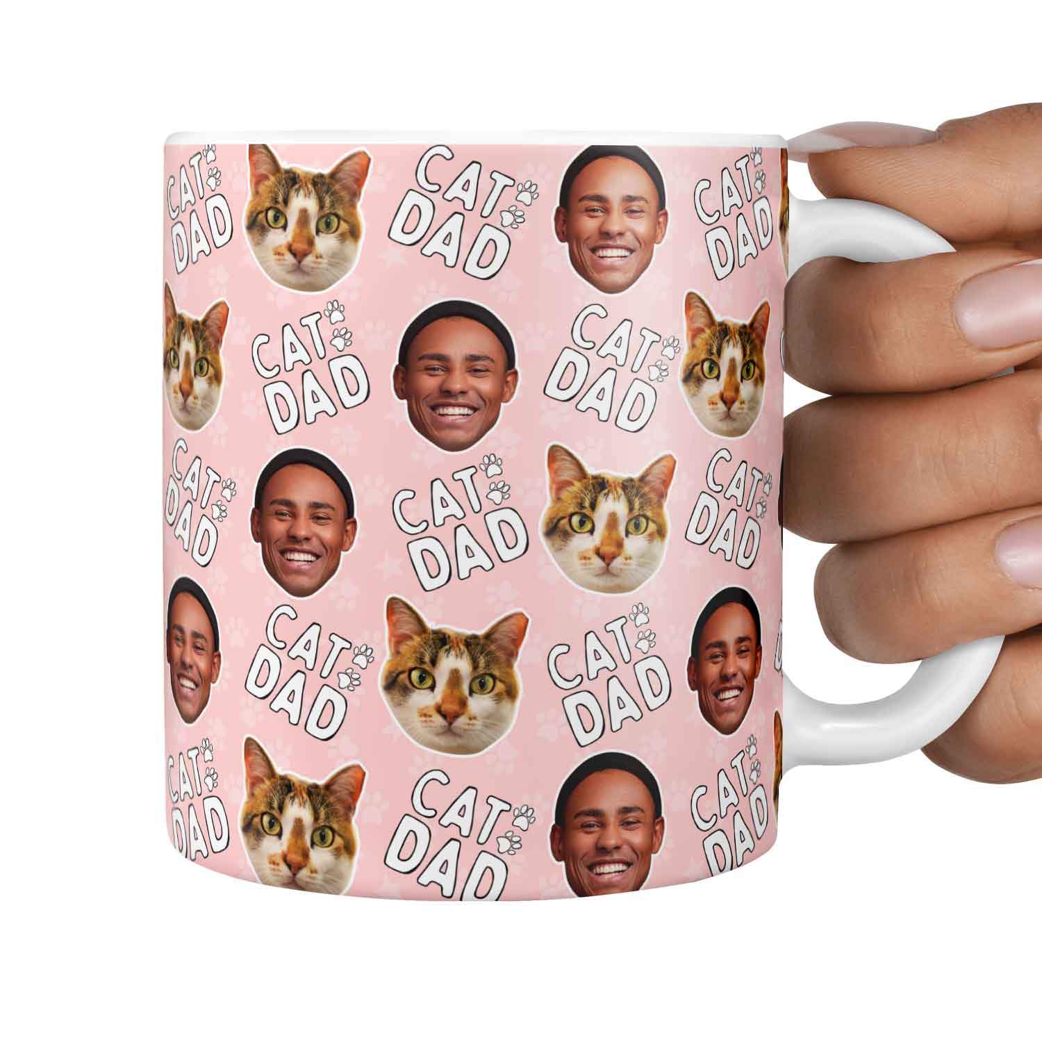Cat Dad Duo Personalised Photo Mug