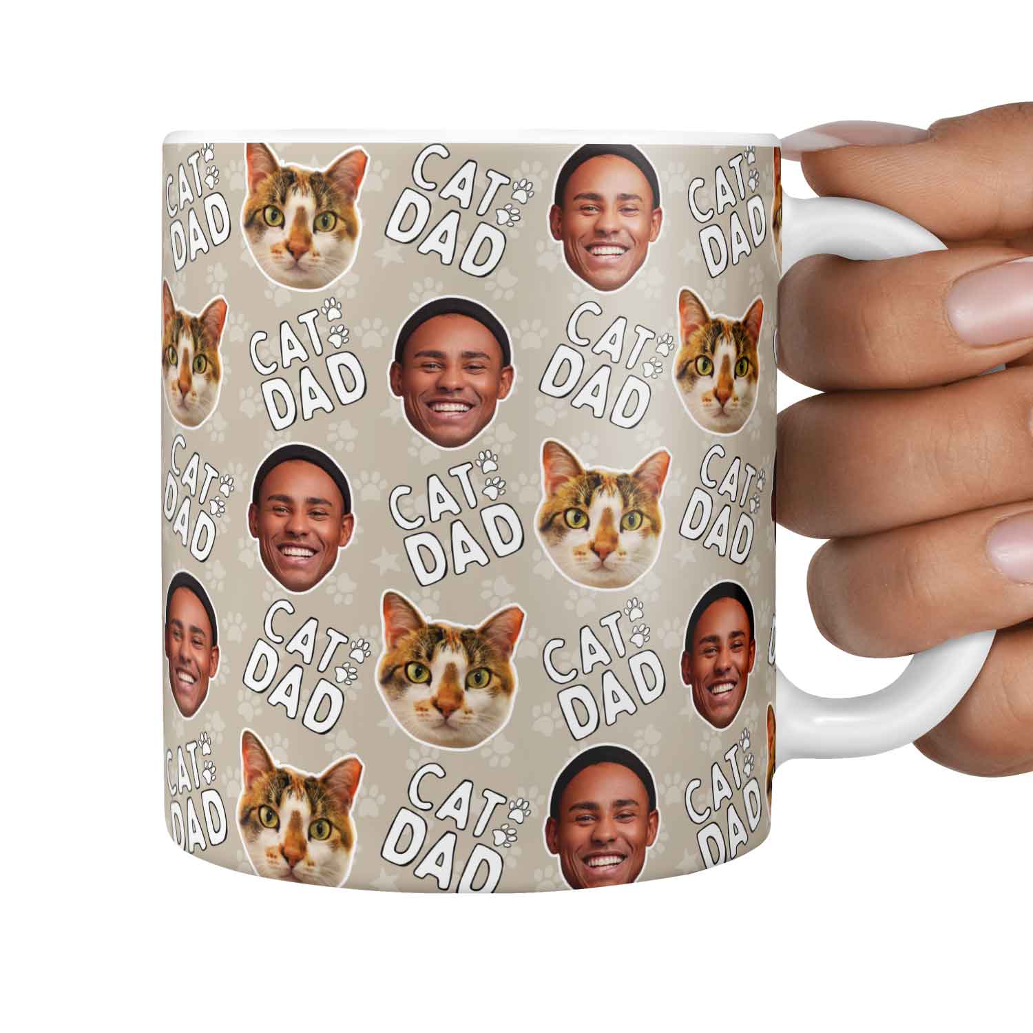Cat Dad Duo Personalised Photo Mug