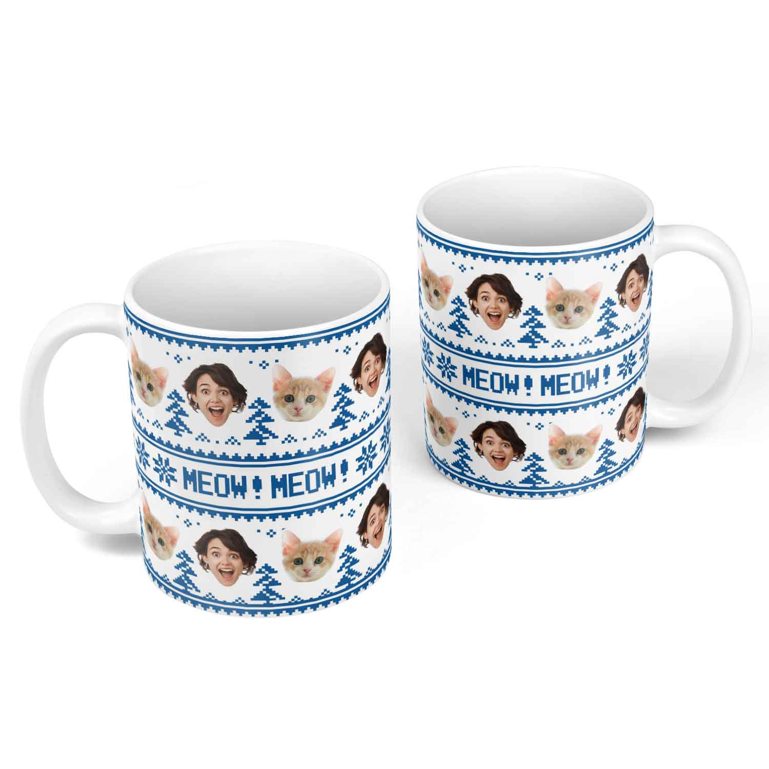 Nordic Meow Personalised Christmas Mug