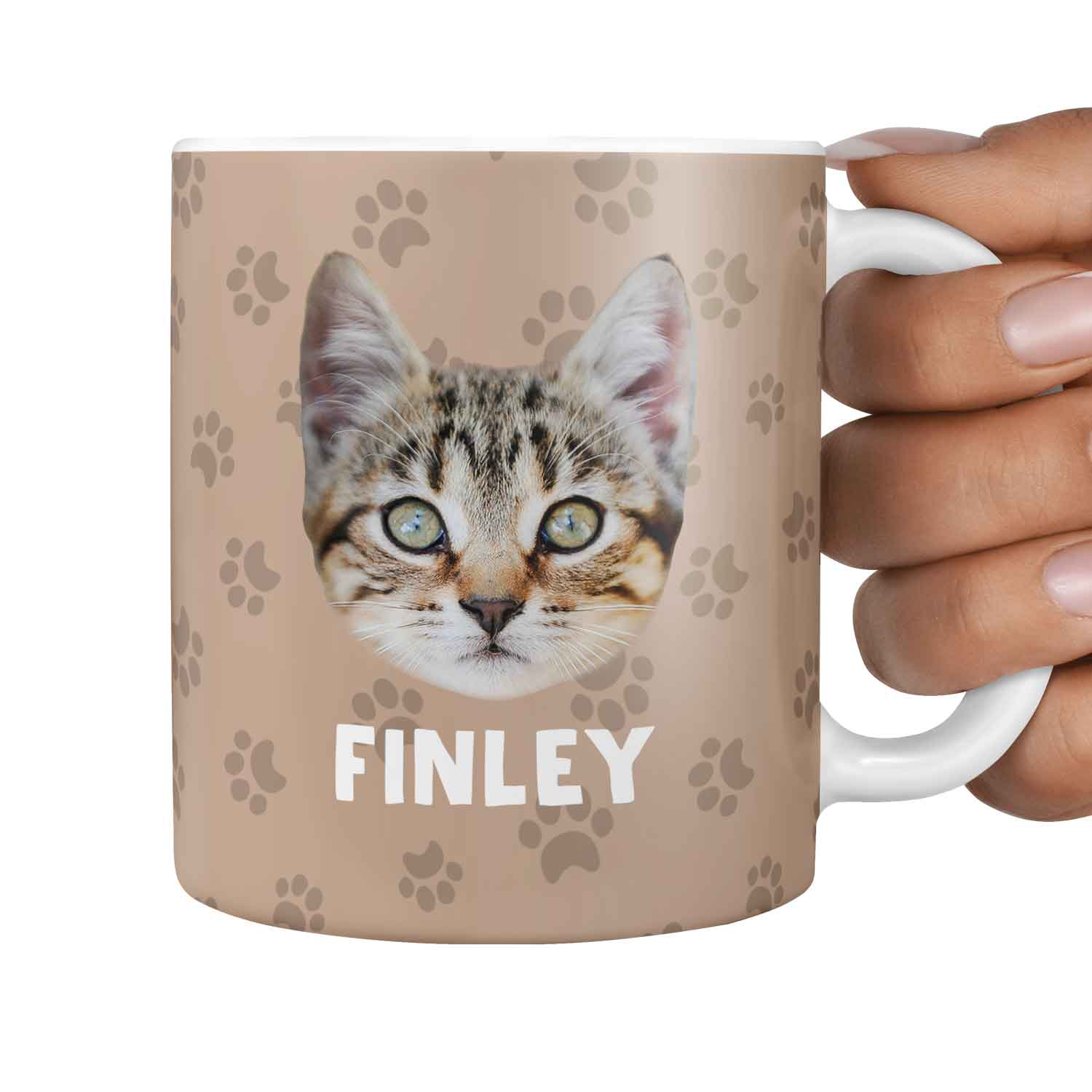 Your Cat (Name) Personalised Face Mug