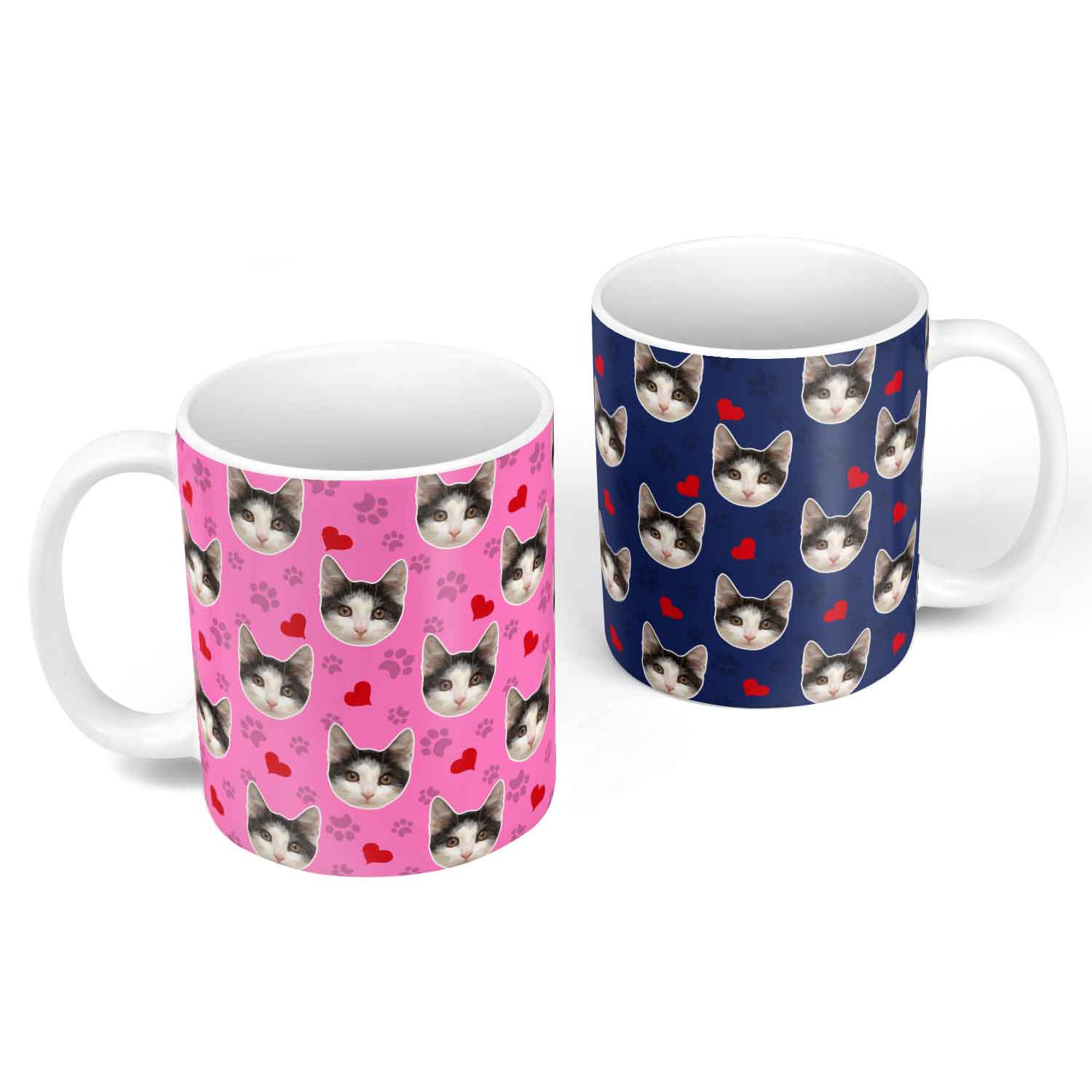 Paws & Hearts Personalised Cat Mug