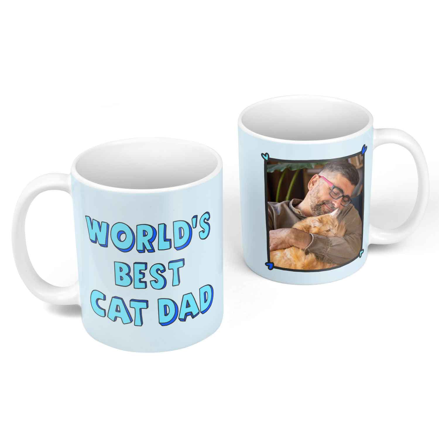 World's Best Cat Dad Photo Frame Personalised Mug