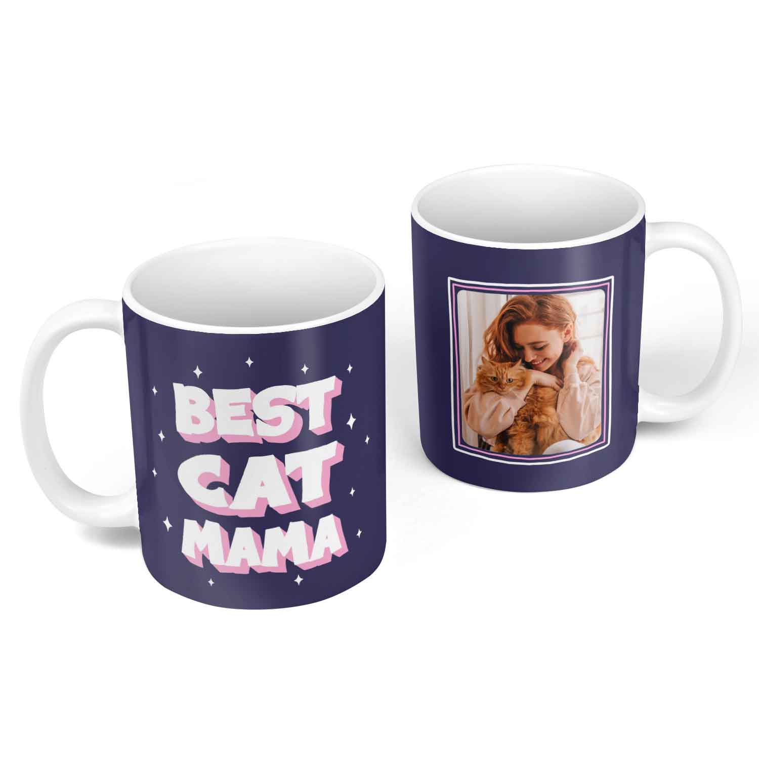 Best Cat Mama Photo Frame Personalised Mug
