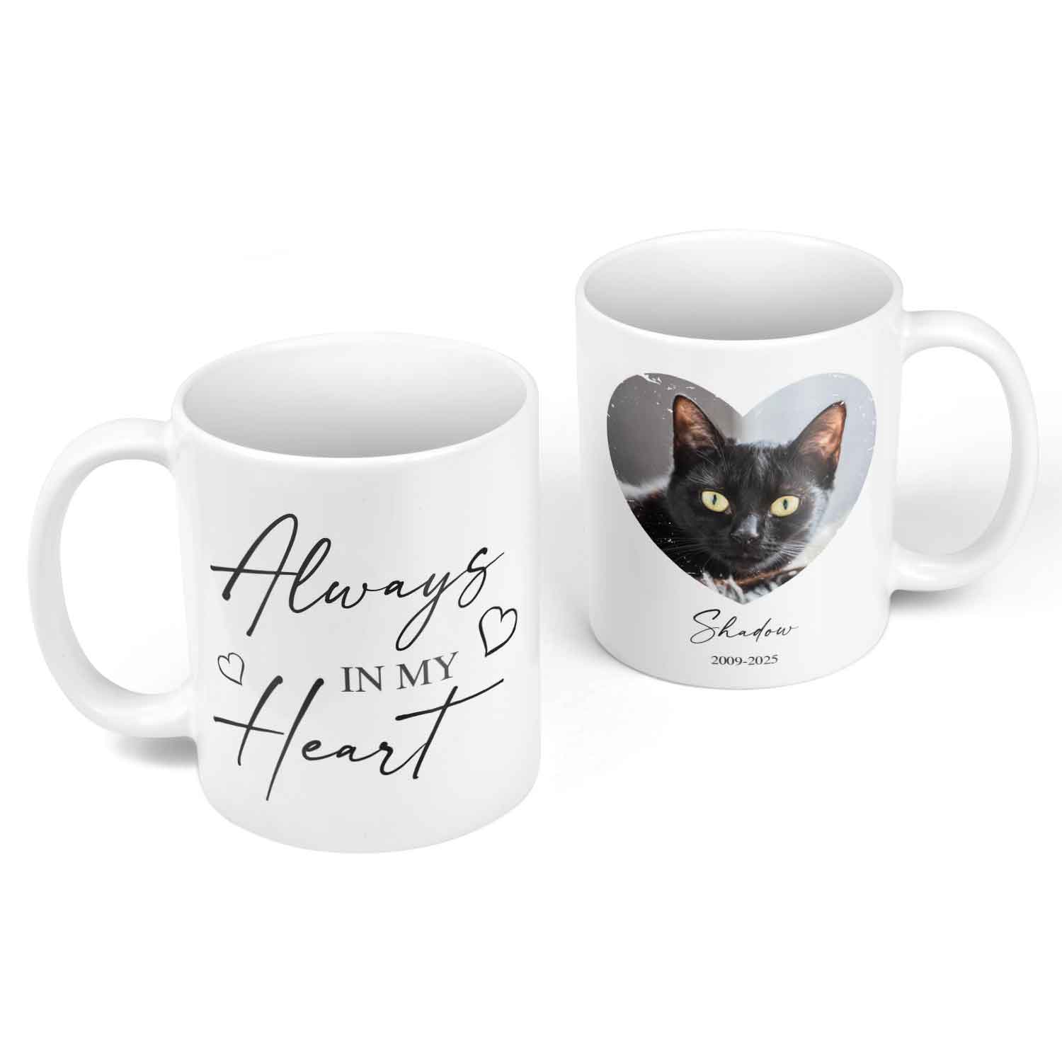 Always In My Heart Cat Photo Memorial Mug