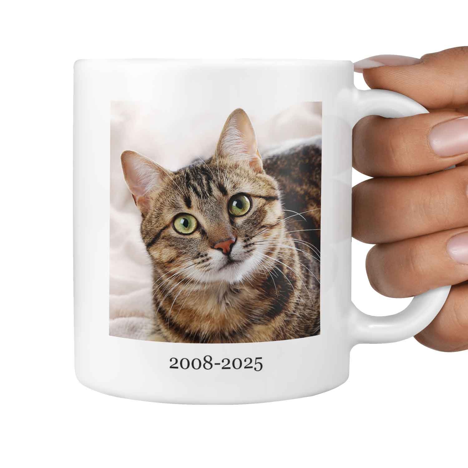 (Cat Name) You Left Paw Prints On My Heart Personalised Memorial Mug