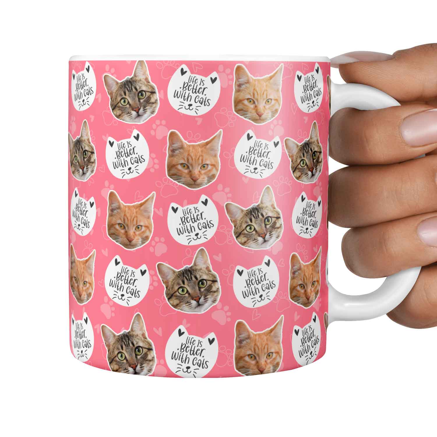 Life Is Better With Cats Personalised Mug