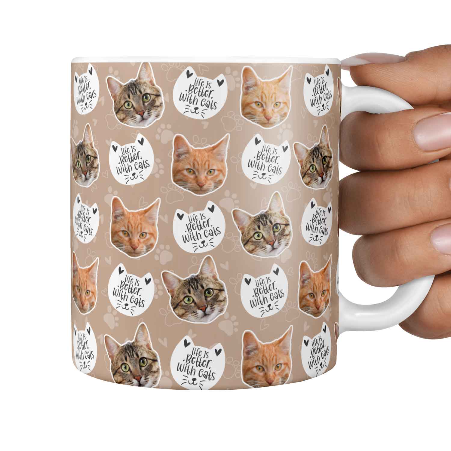 Life Is Better With Cats Personalised Mug