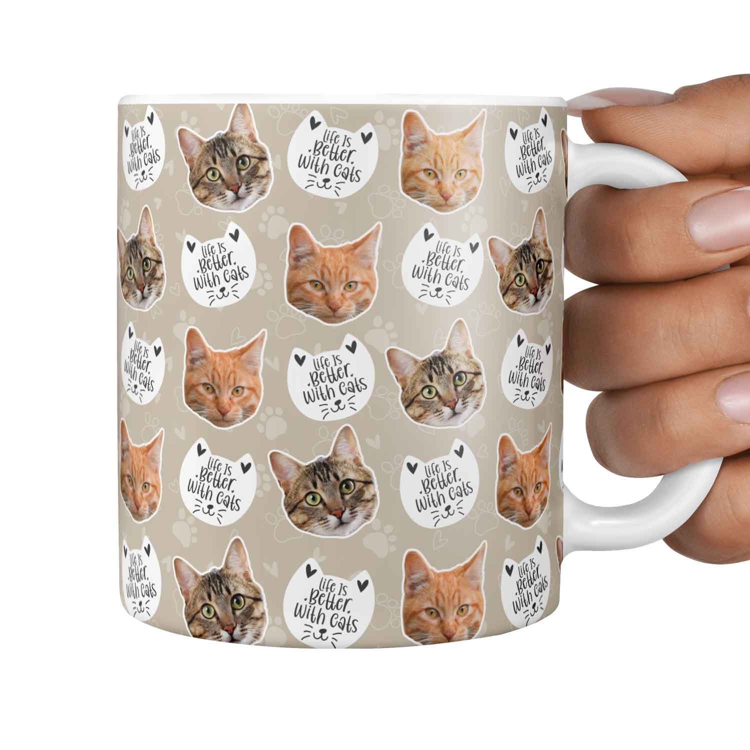 Life Is Better With Cats Personalised Mug
