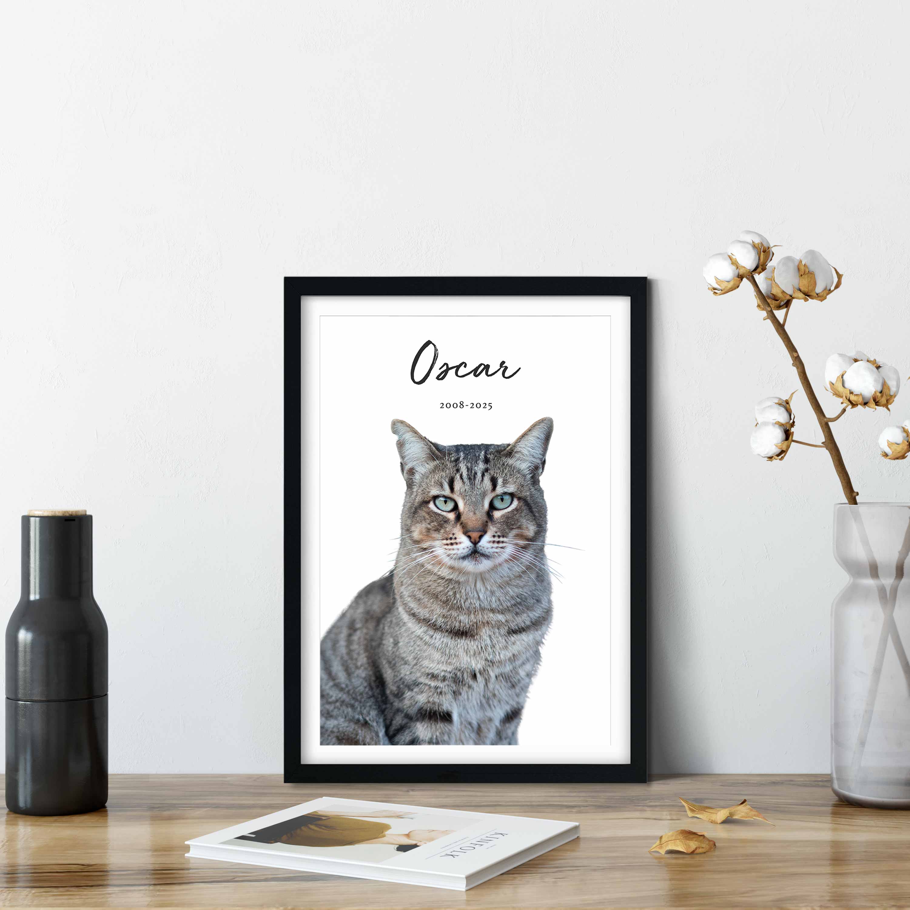 Your Cat (Name & Date) Personalised Memorial Print