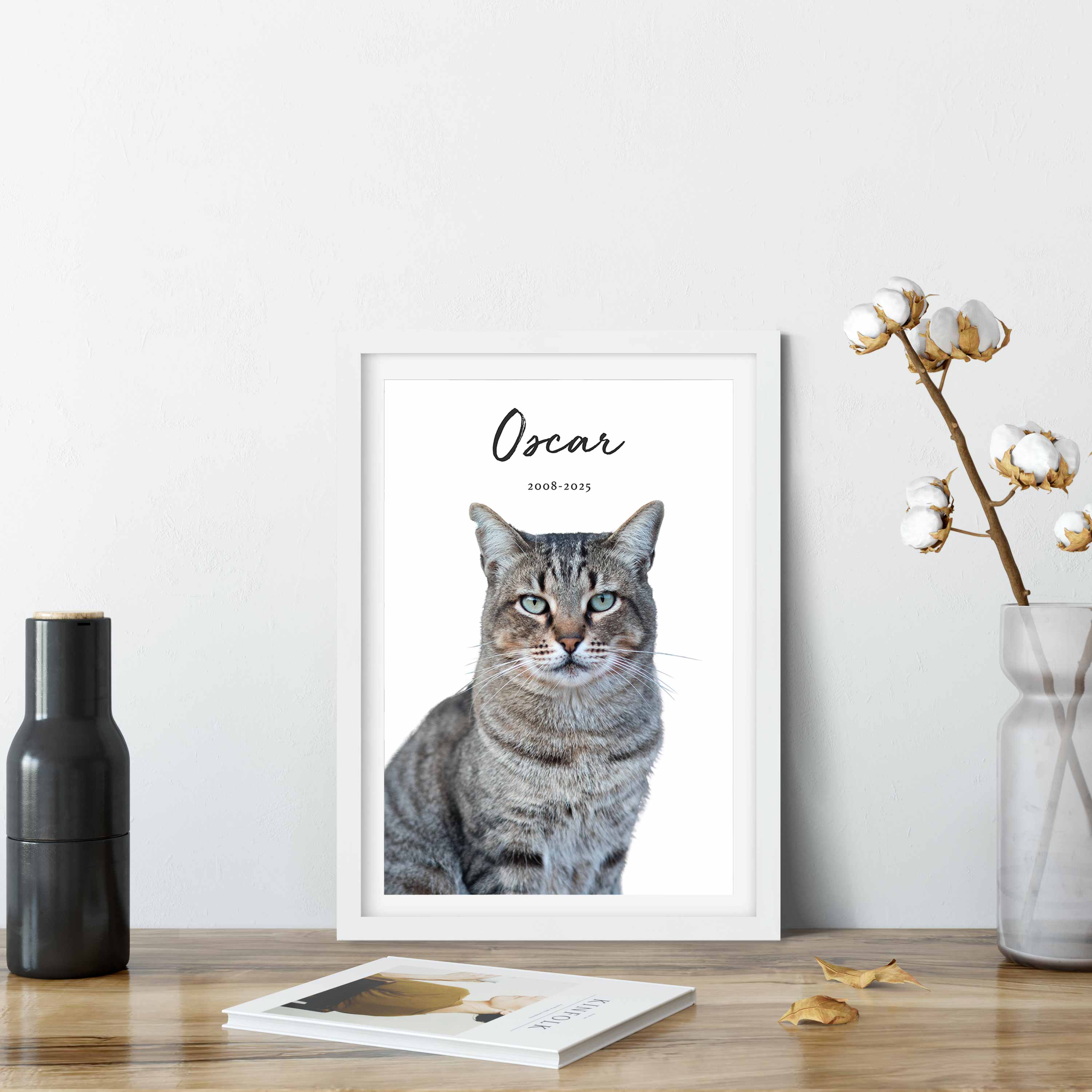 Your Cat (Name & Date) Personalised Memorial Print