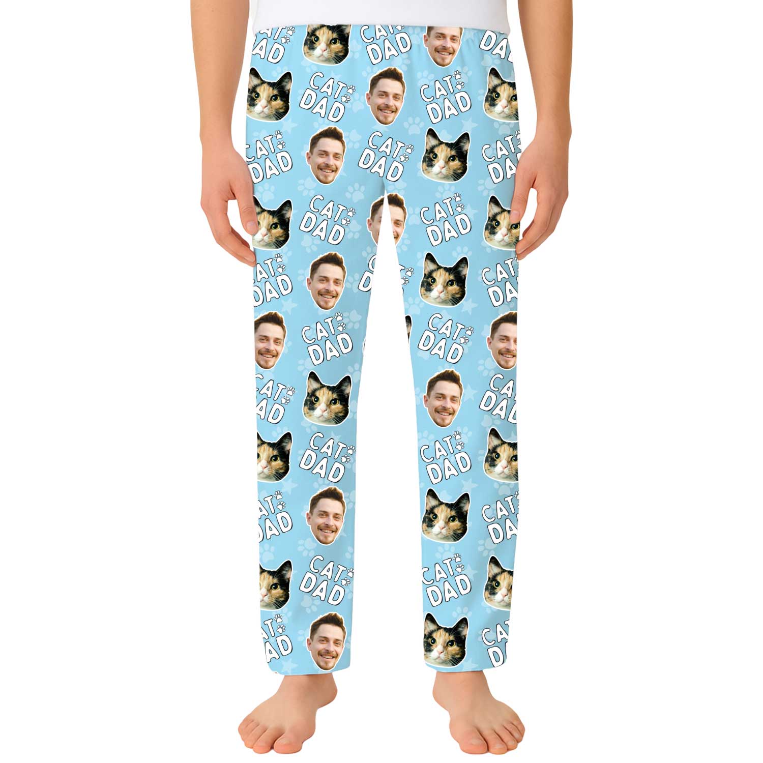 Men's Cat Dad Personalised PJ Bottoms