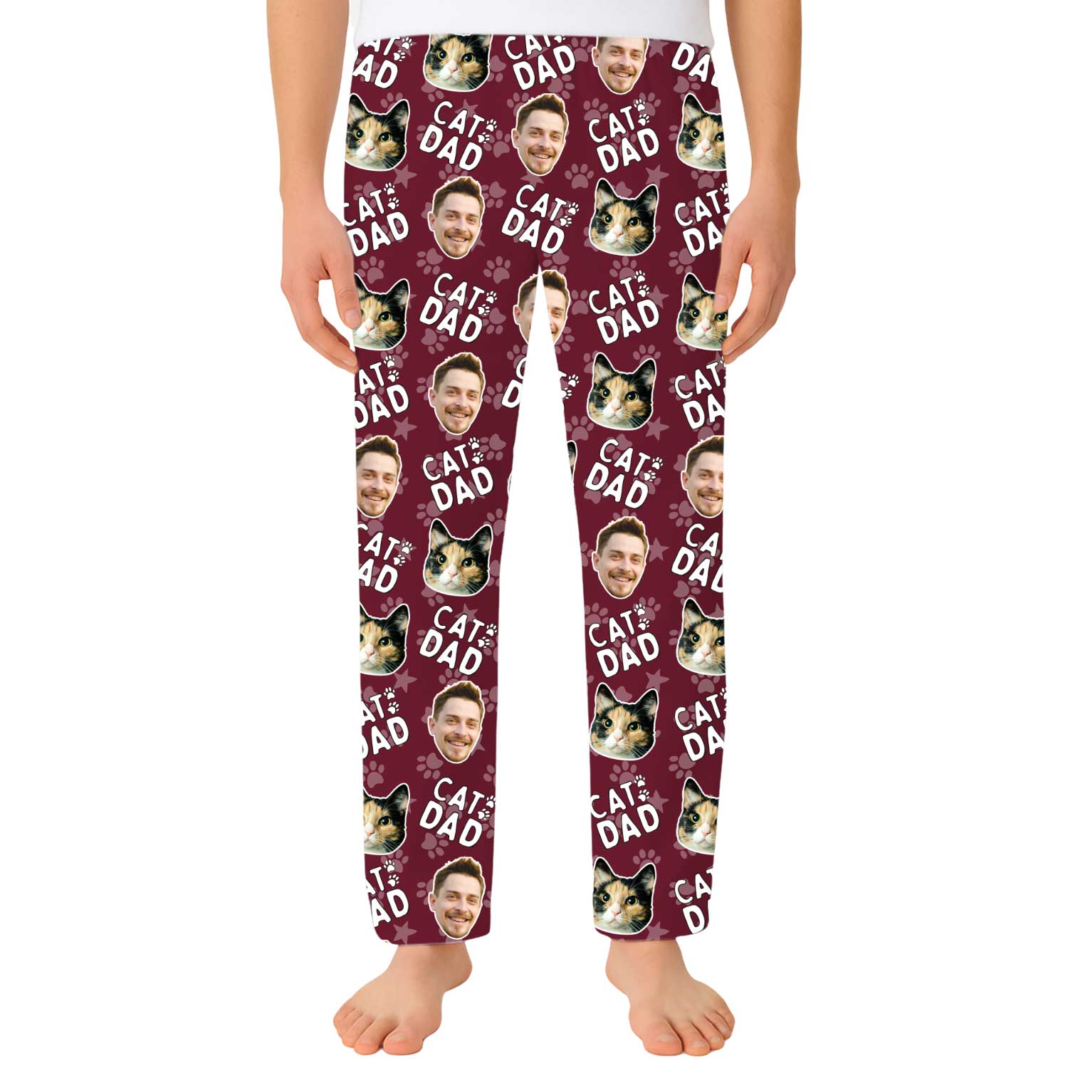 Men's Cat Dad Personalised PJ Bottoms