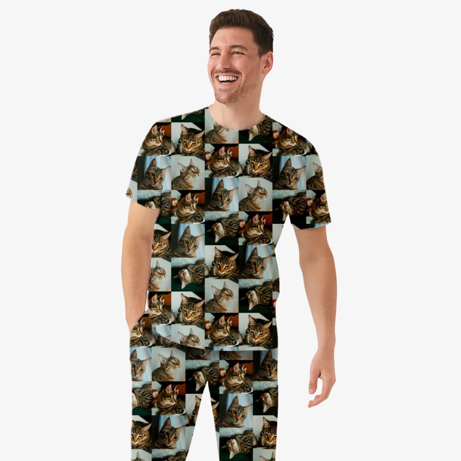Men's Photo Collage Pyjamas - Trousers Set