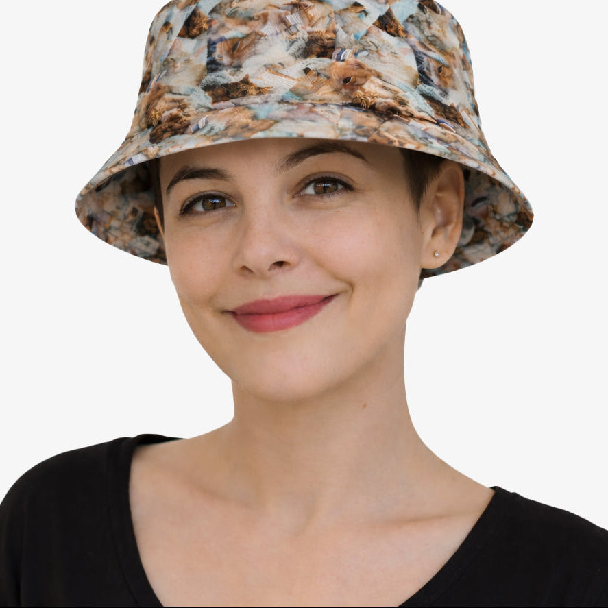Overlap Cat Photo Collage Custom Bucket Hat