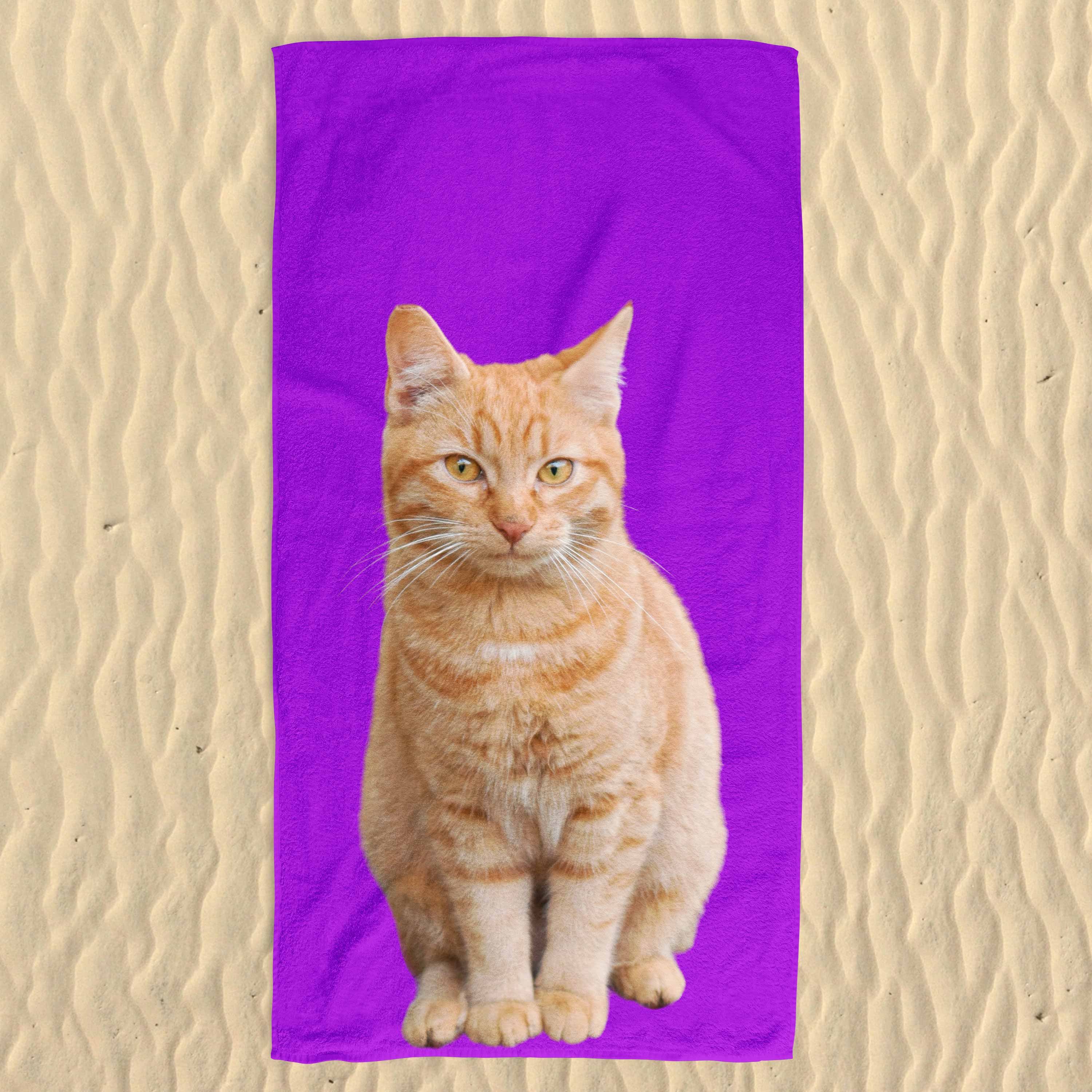 Your Cat Colour Background Beach Towel