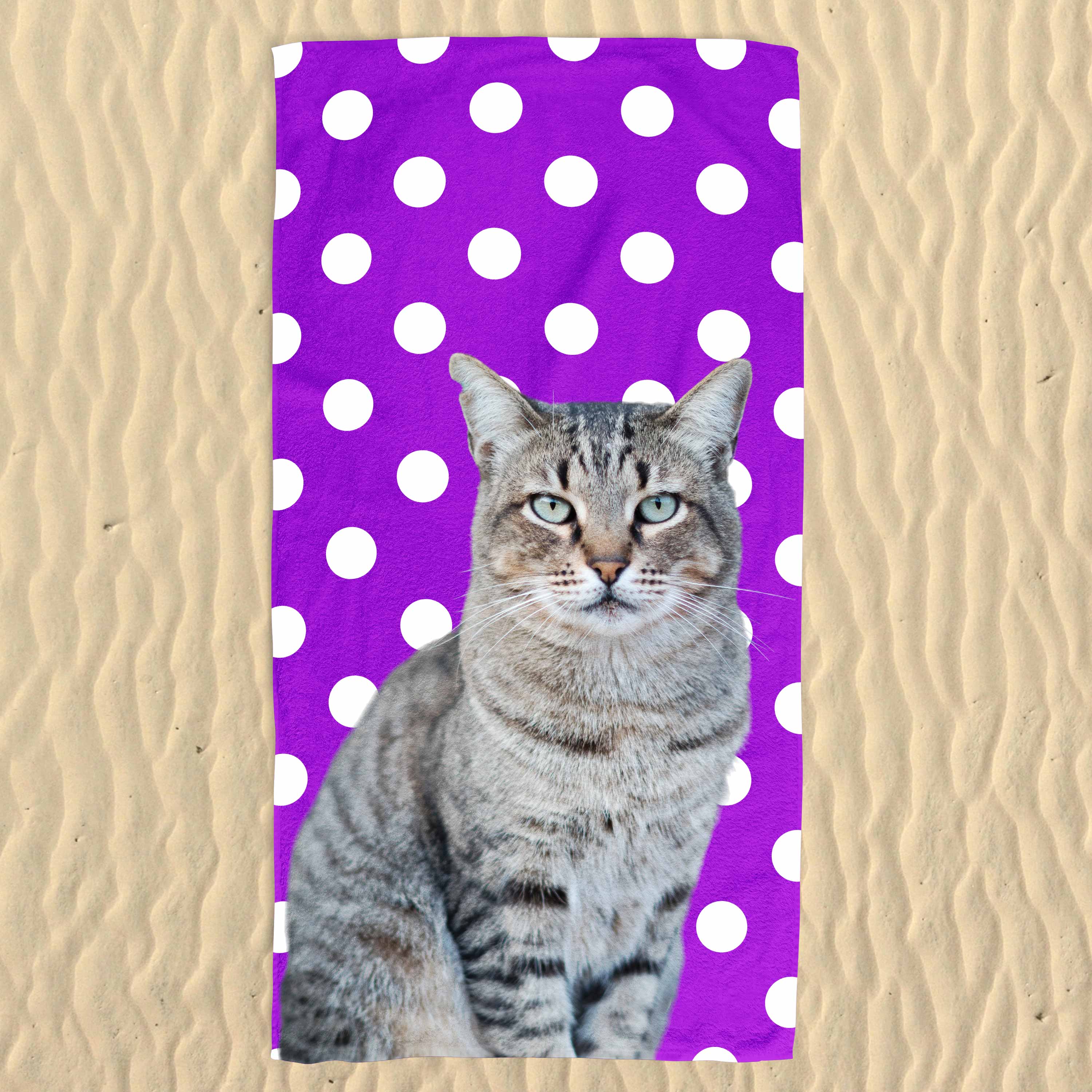 Your Cat Spots Pattern Beach Towel