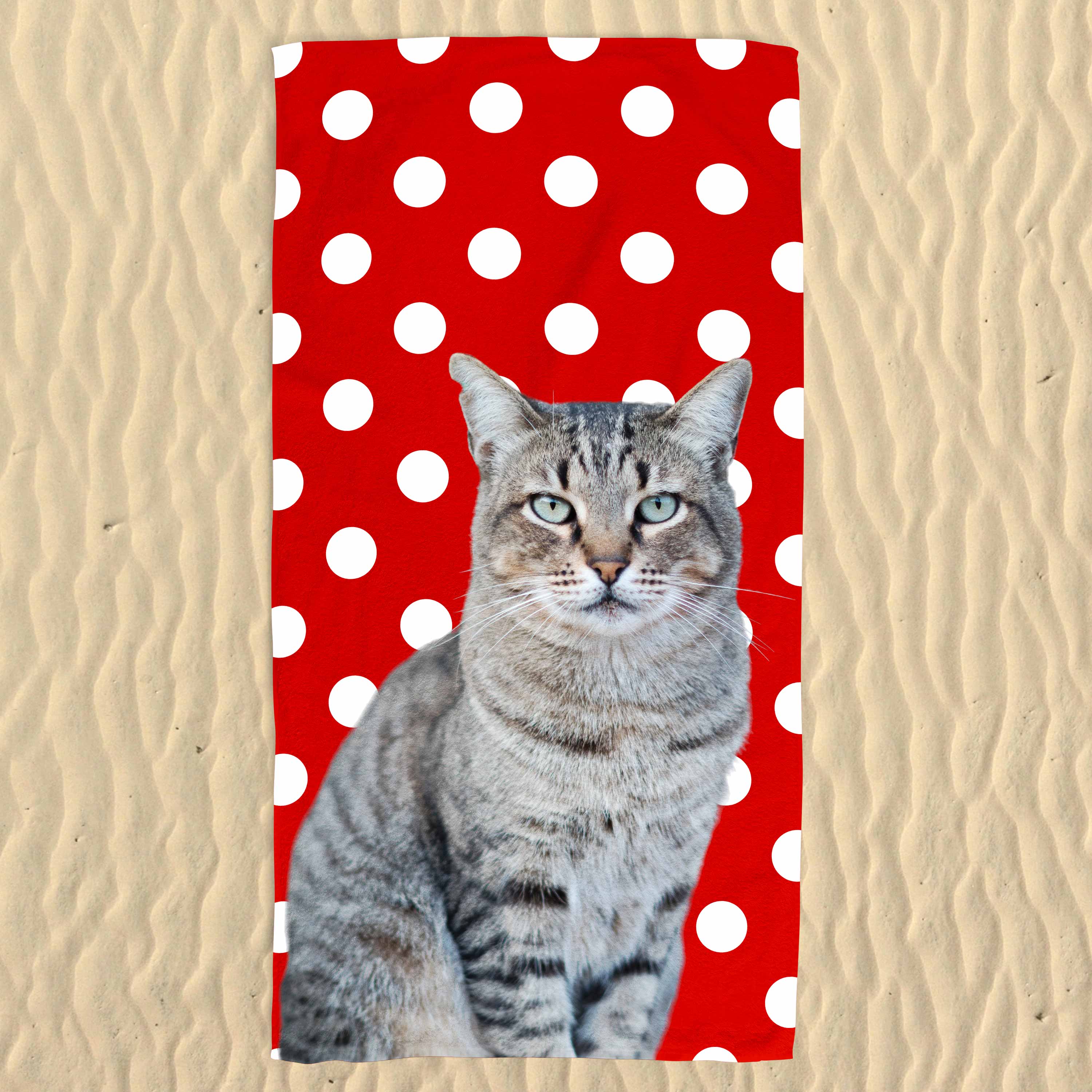 Your Cat Spots Pattern Beach Towel