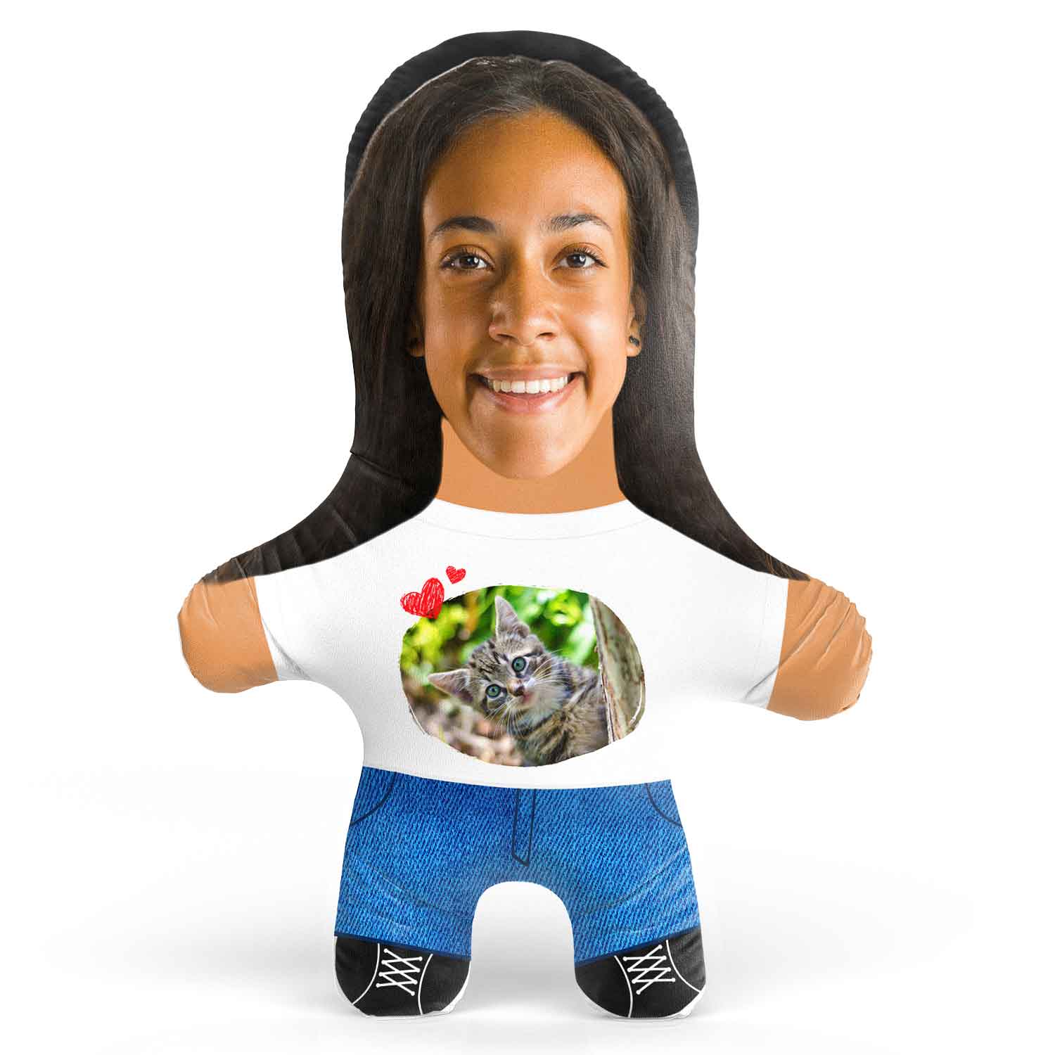 Photo Cat T-Shirt Face Pillow