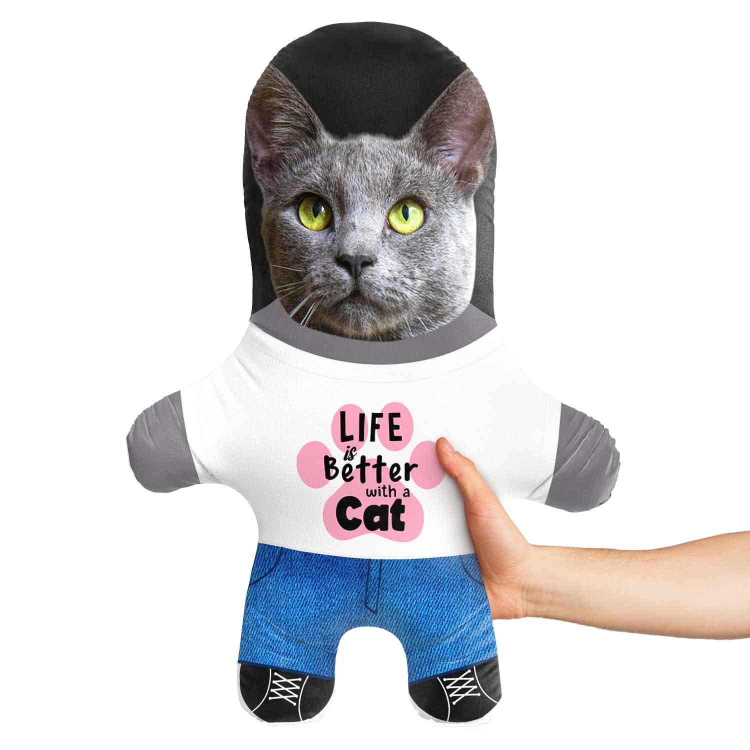 Life Is Better With A Cat Face Pillow