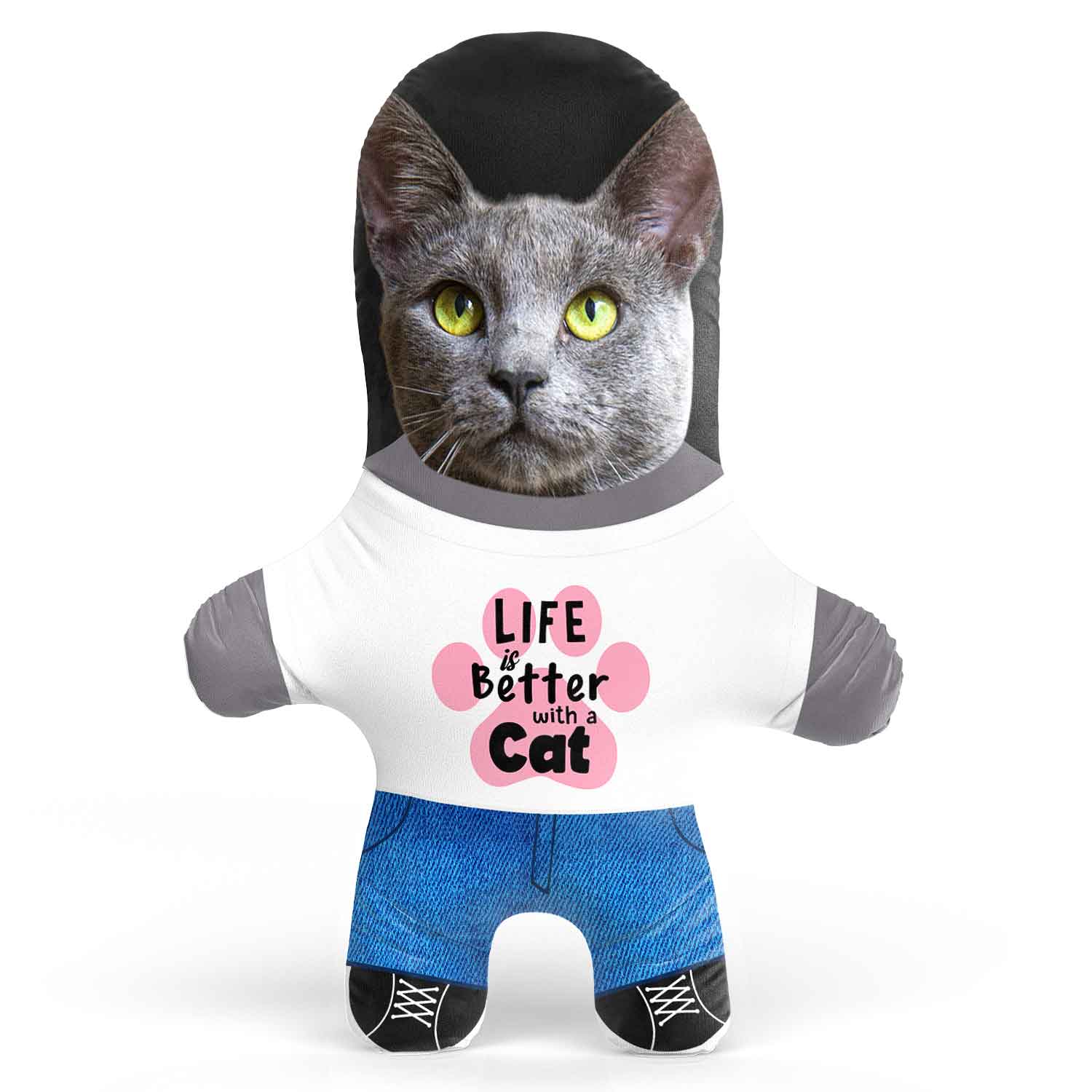 Life Is Better With A Cat Face Pillow
