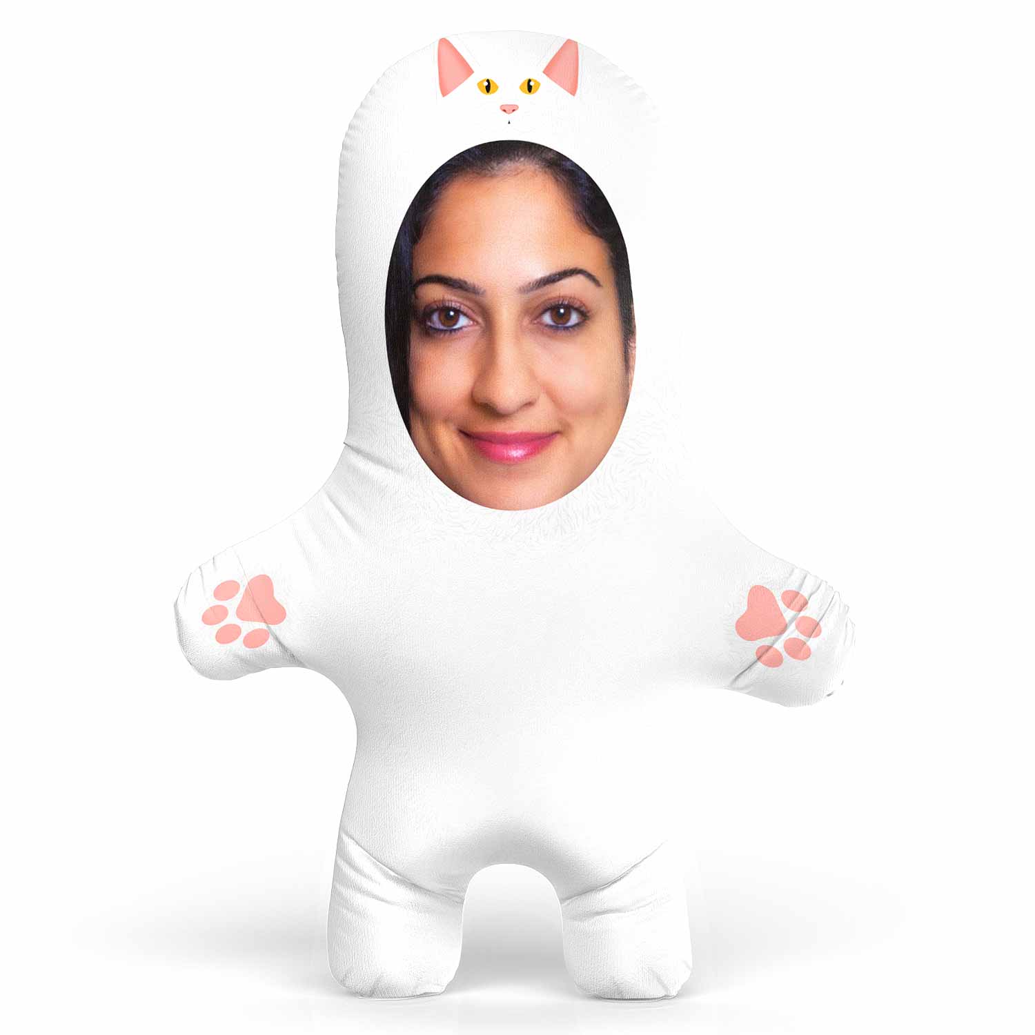 White Cat Face Pillow