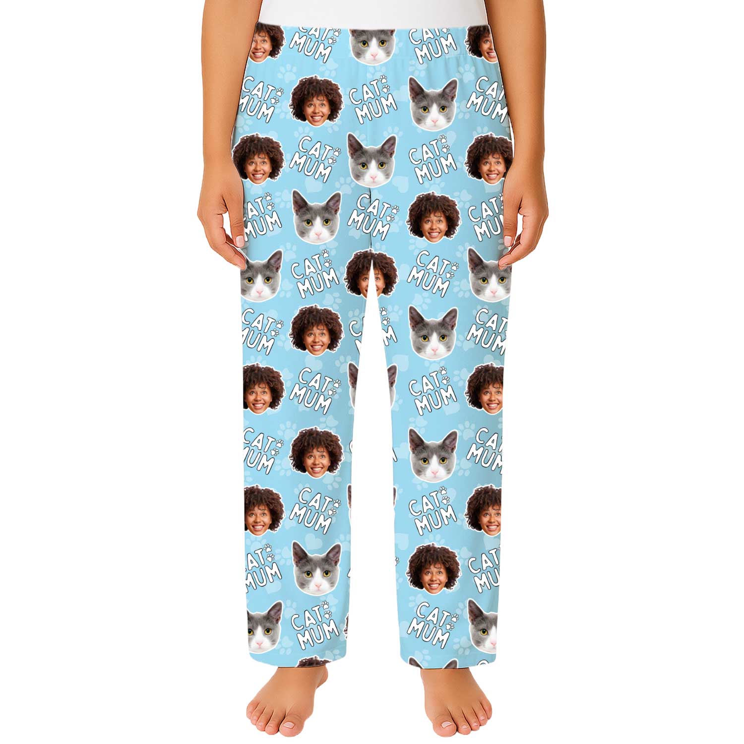 Women's Cat Mum Personalised PJ Bottoms