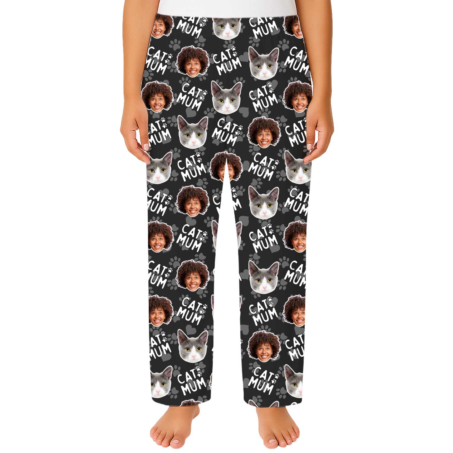Women's Cat Mum Personalised PJ Bottoms