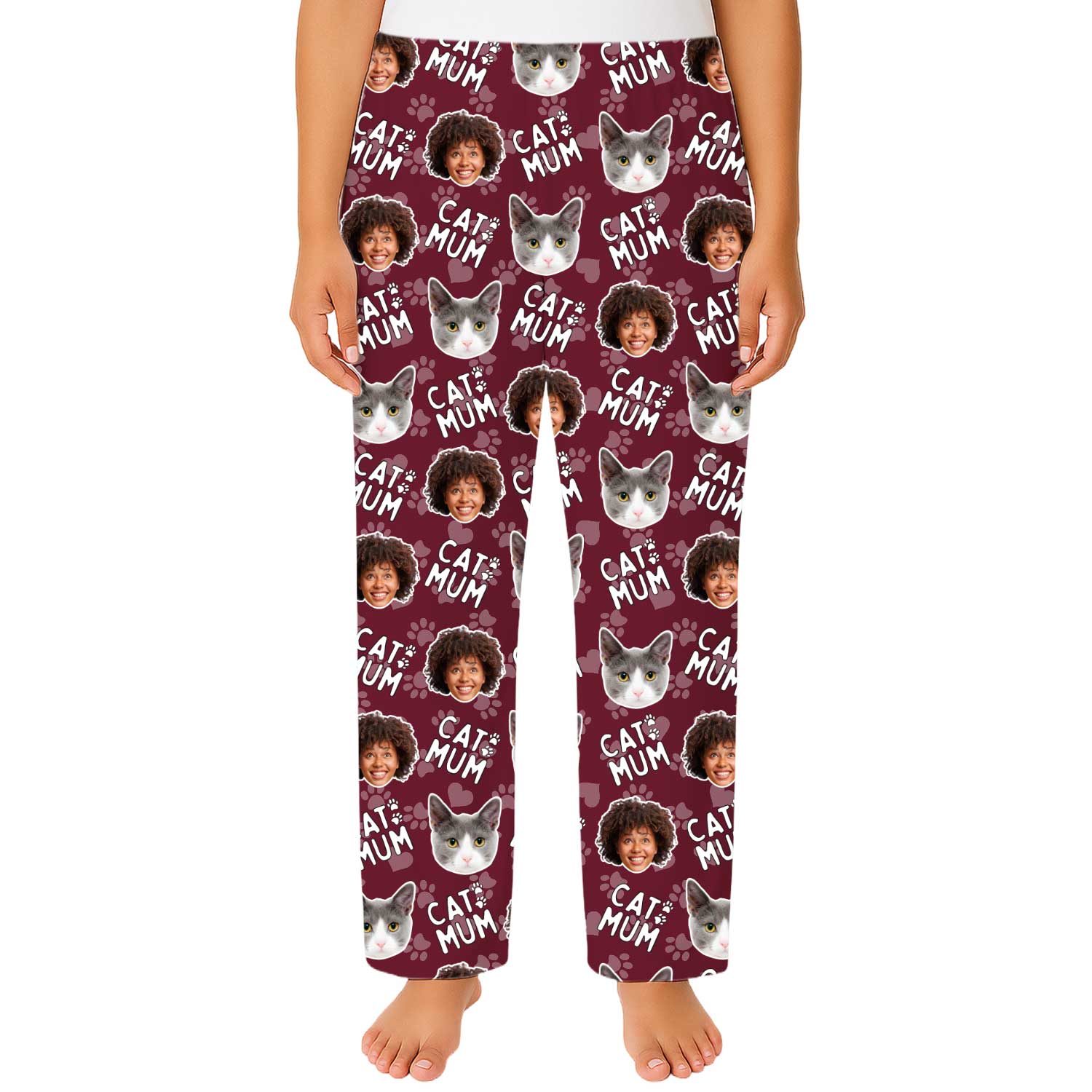 Women's Cat Mum Personalised PJ Bottoms