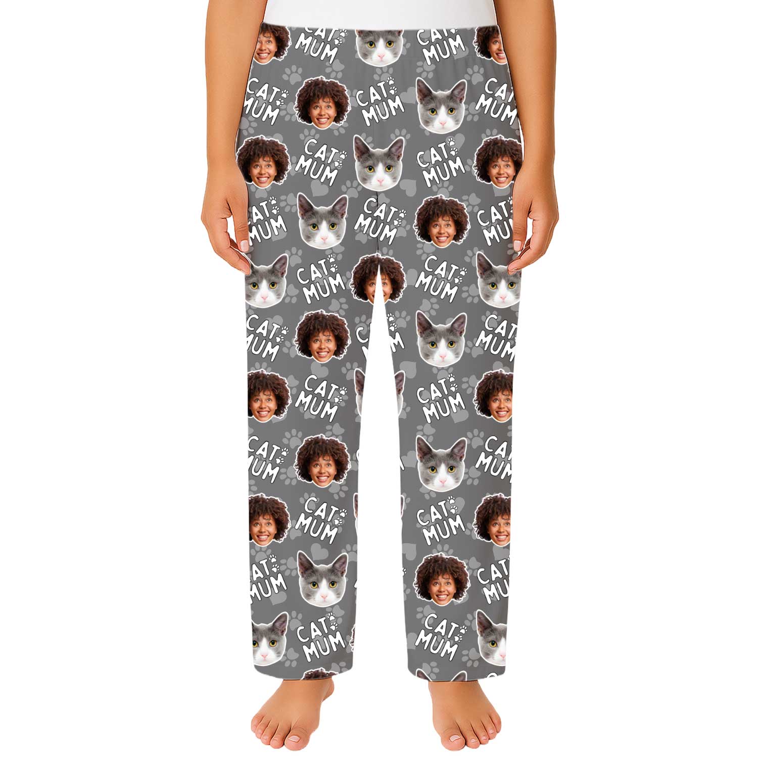 Women's Cat Mum Personalised PJ Bottoms