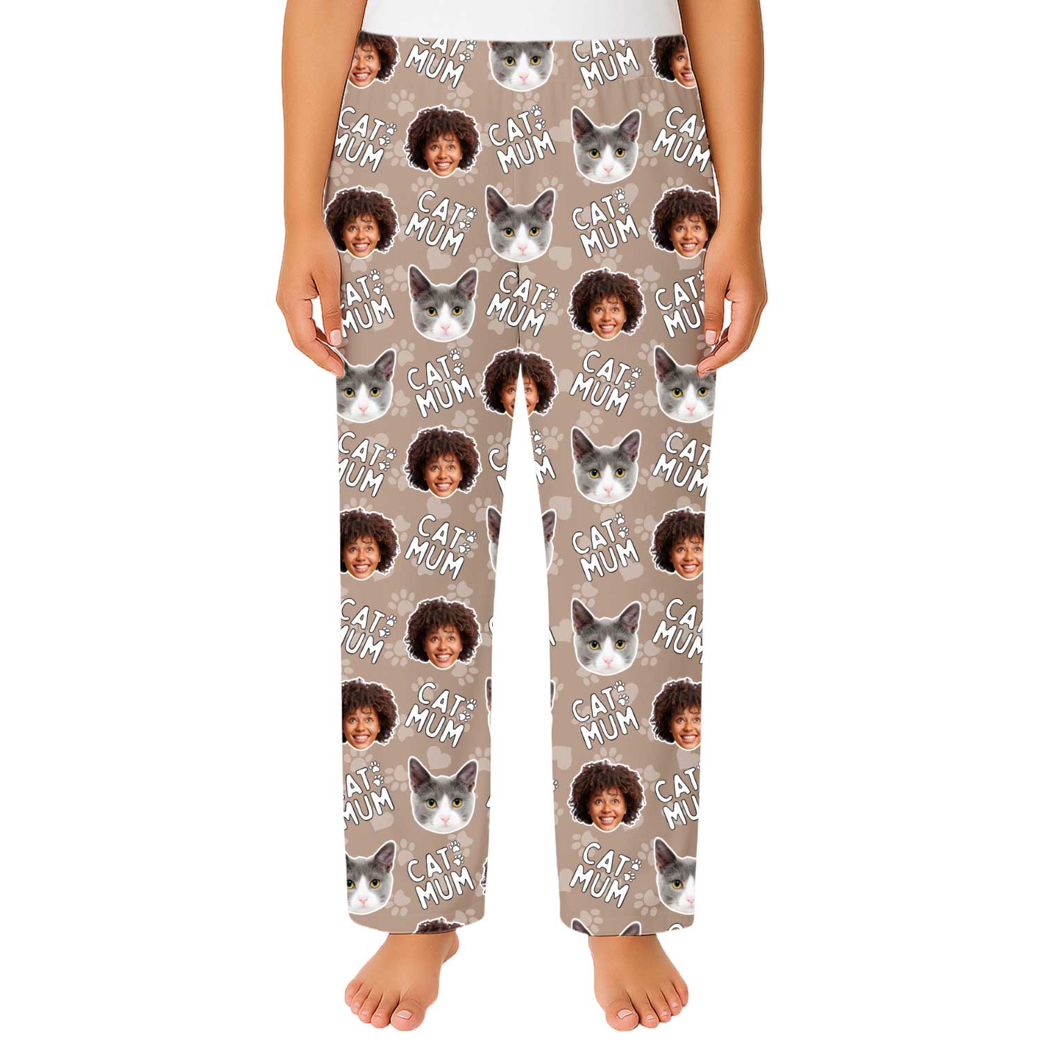 Women's Cat Mum Personalised PJ Bottoms