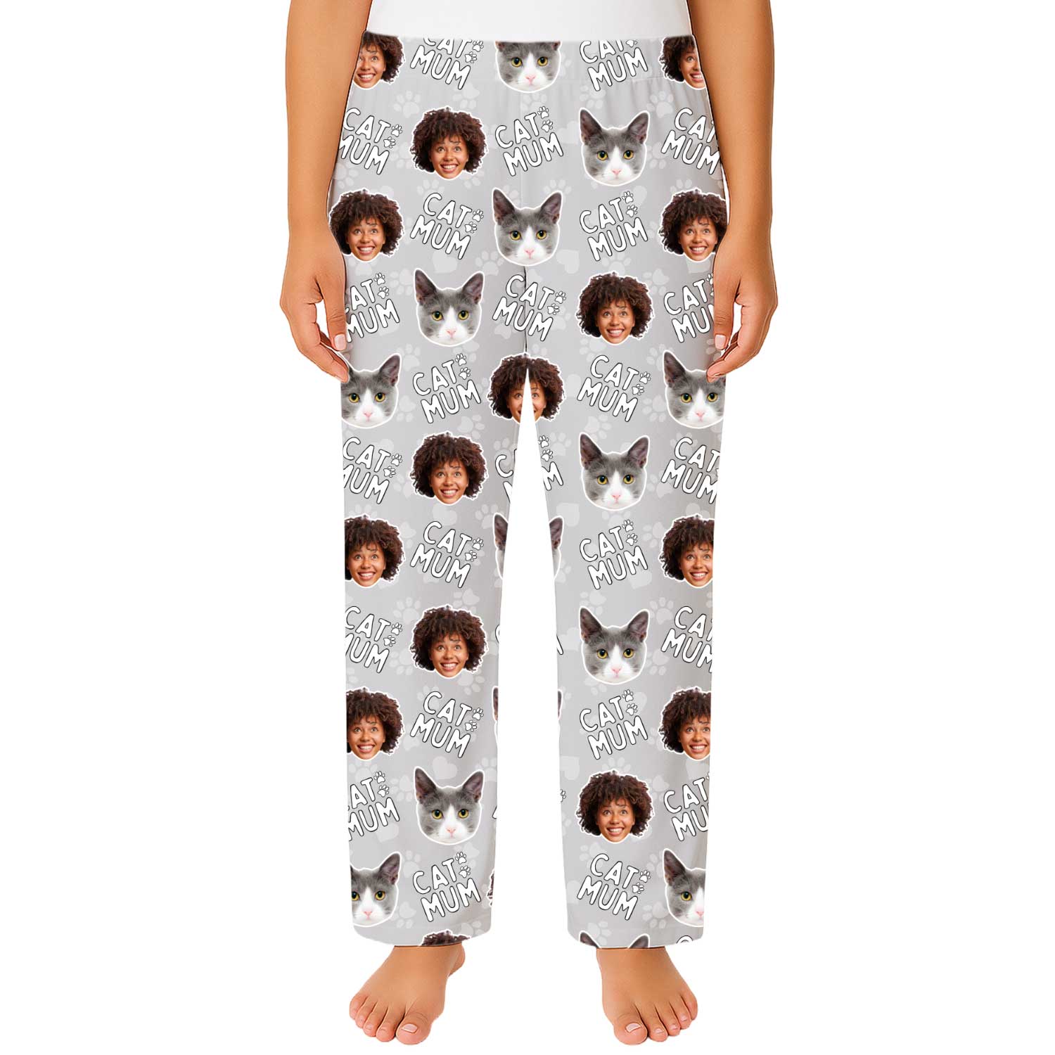 Women's Cat Mum Personalised PJ Bottoms