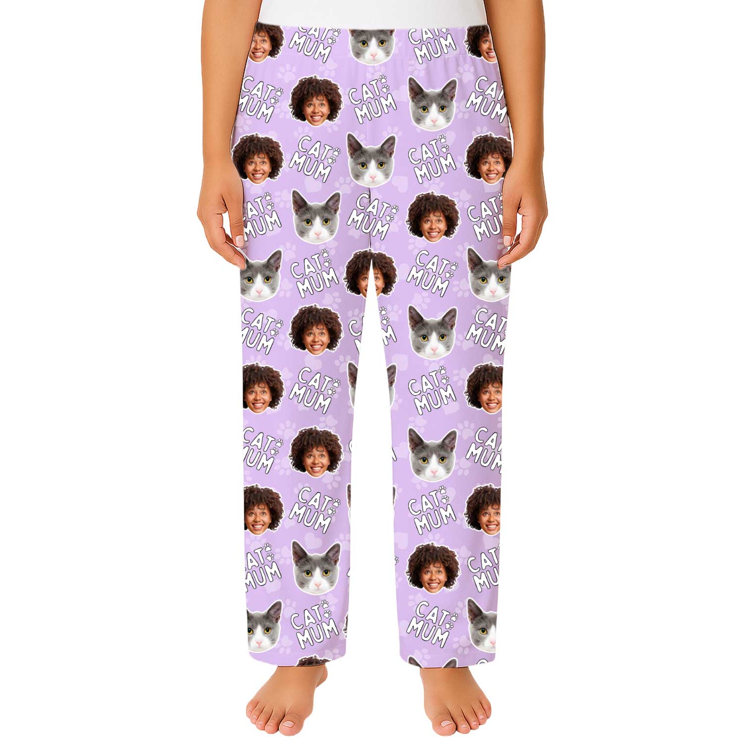 Women's Cat Mum Personalised PJ Bottoms
