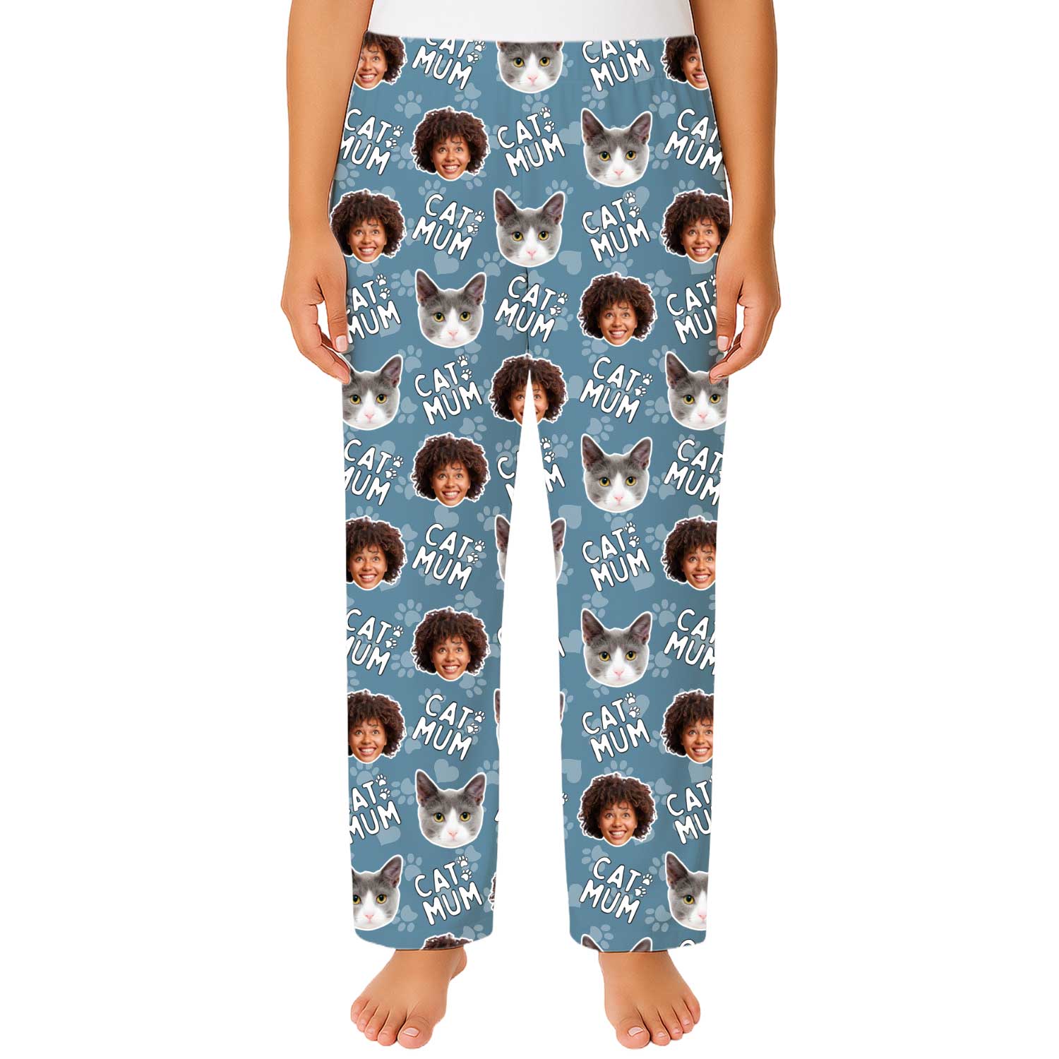 Women's Cat Mum Personalised PJ Bottoms