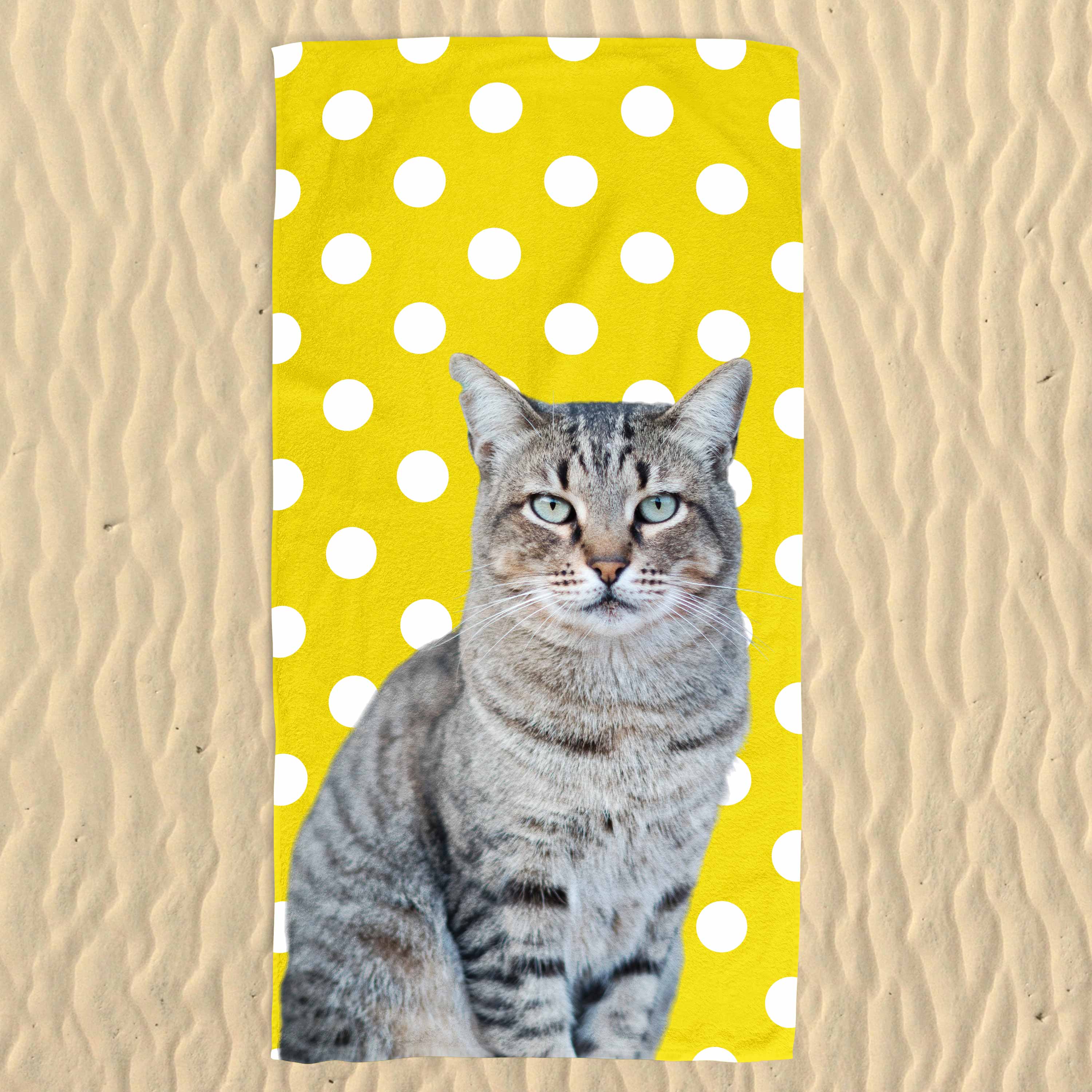 Your Cat Spots Pattern Beach Towel