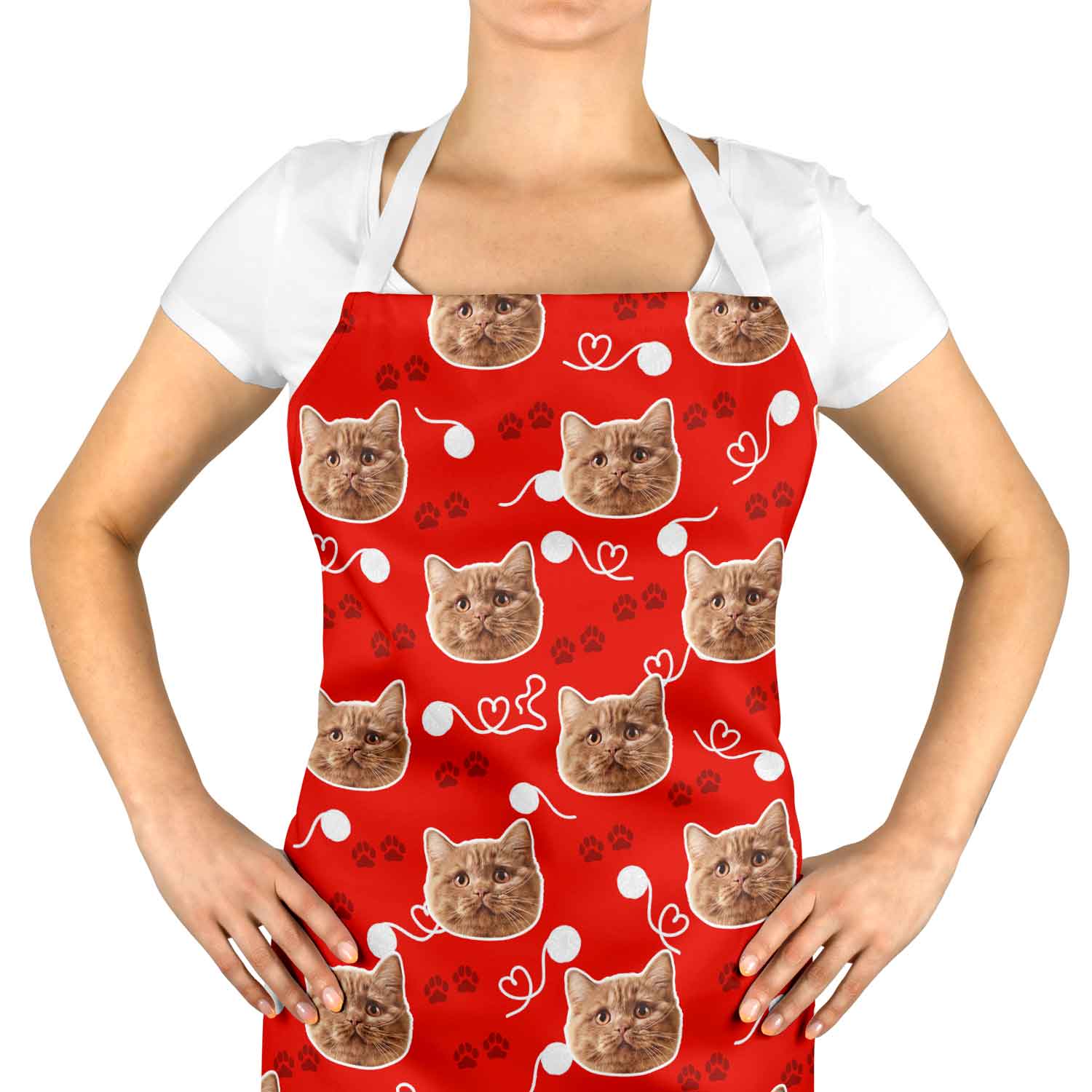 Your Cat Paw Print Personalised Apron